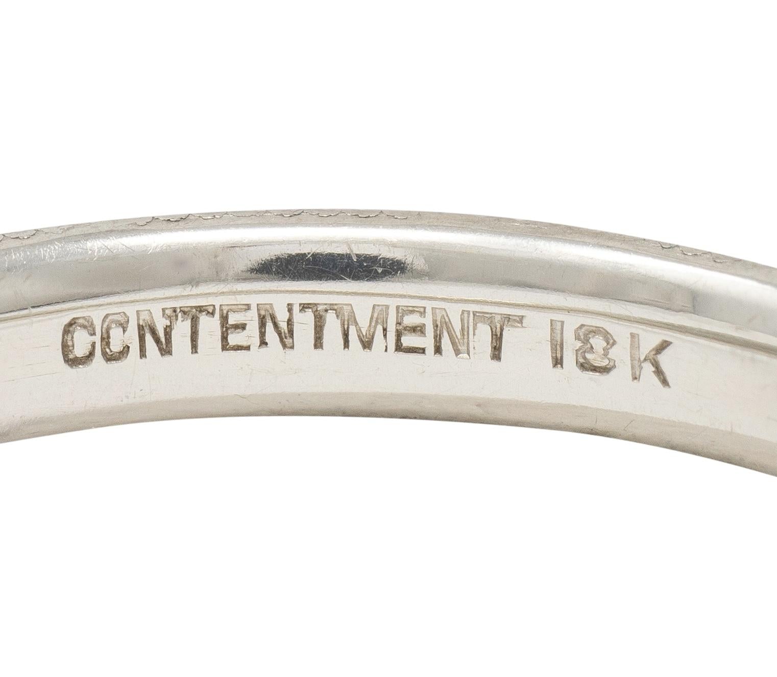 Art Deco 18 Karat White Gold Vintage Orange Blossom Wedding Band Ring