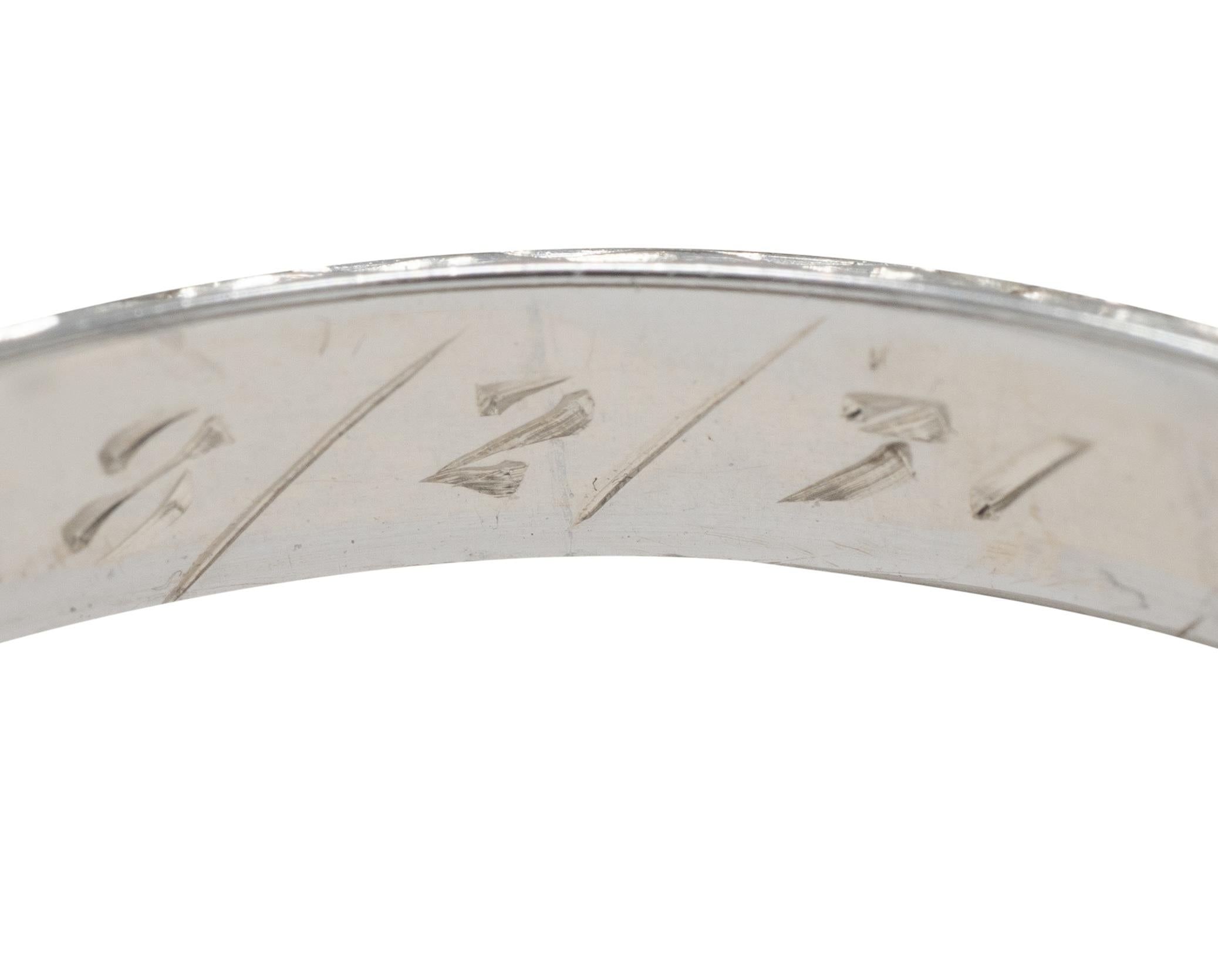 Belais Art Deco 1931 18 Karat White Gold Orange Blossom Band Ring