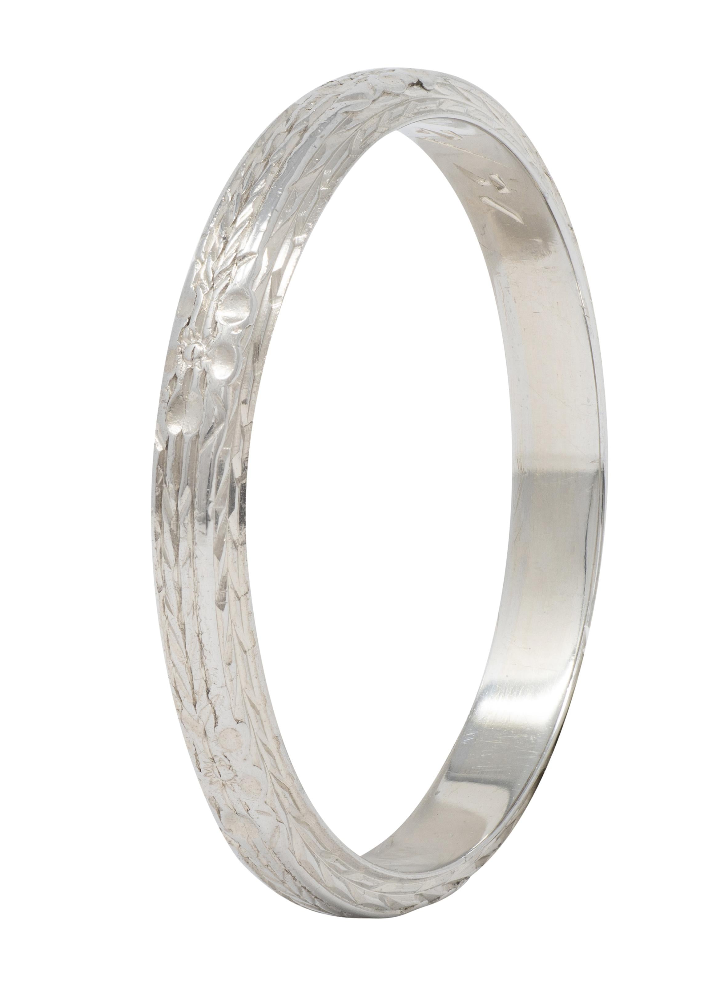 Belais Art Deco 1931 18 Karat White Gold Orange Blossom Band Ring