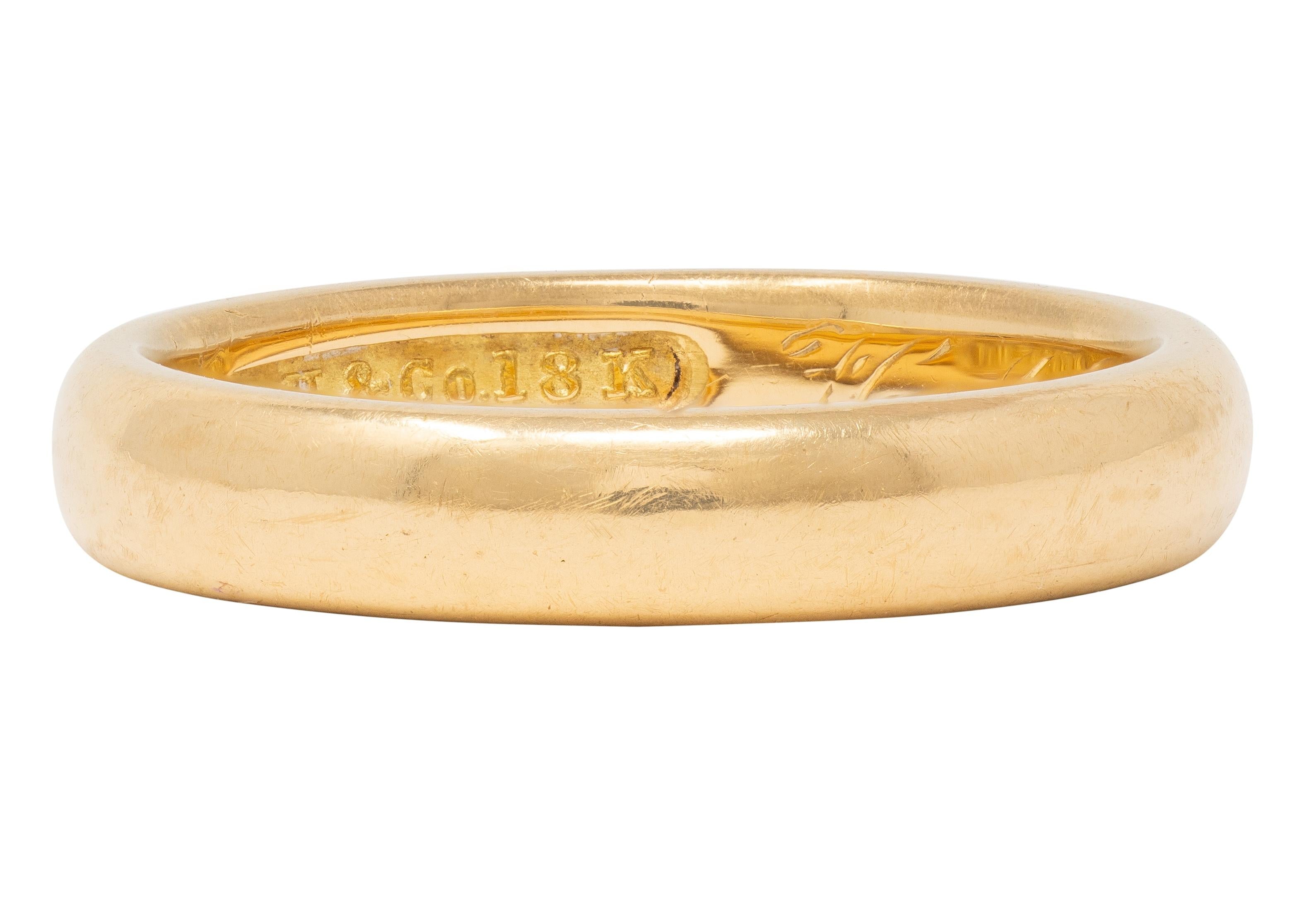 Victorian 18 Karat Yellow Gold Antique Unisex Wedding Band Ring