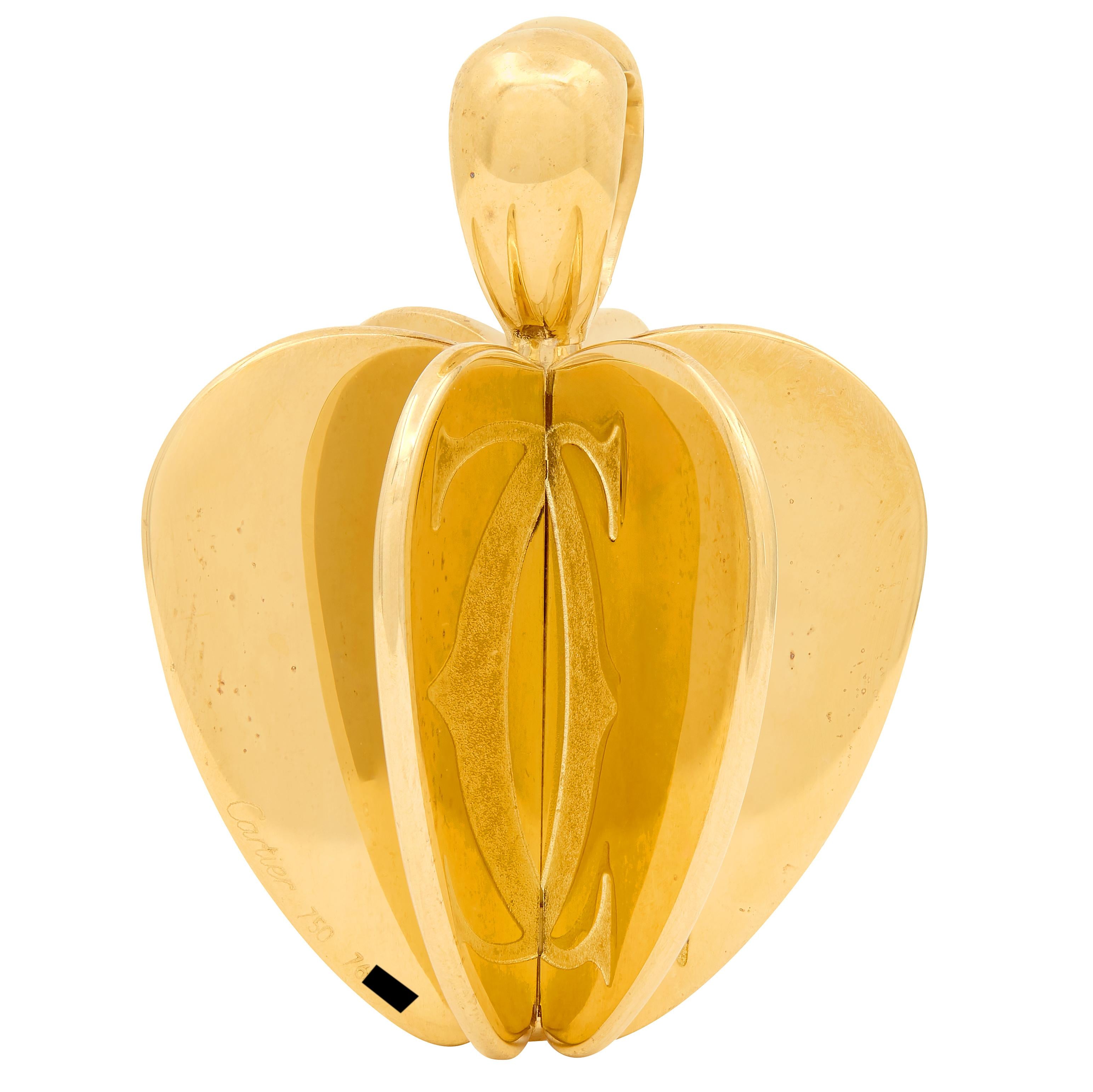 Cartier French 2000's 18 Karat Yellow Gold Golden Apple Pendant