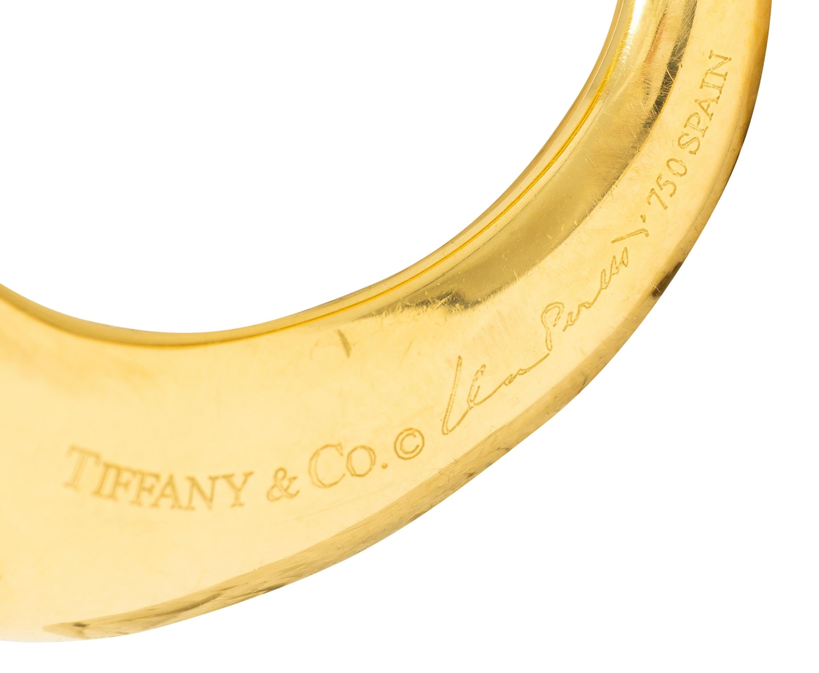 Tiffany & Co. Elsa Peretti Diamond 18K Gold Open Heart Pendant Necklace