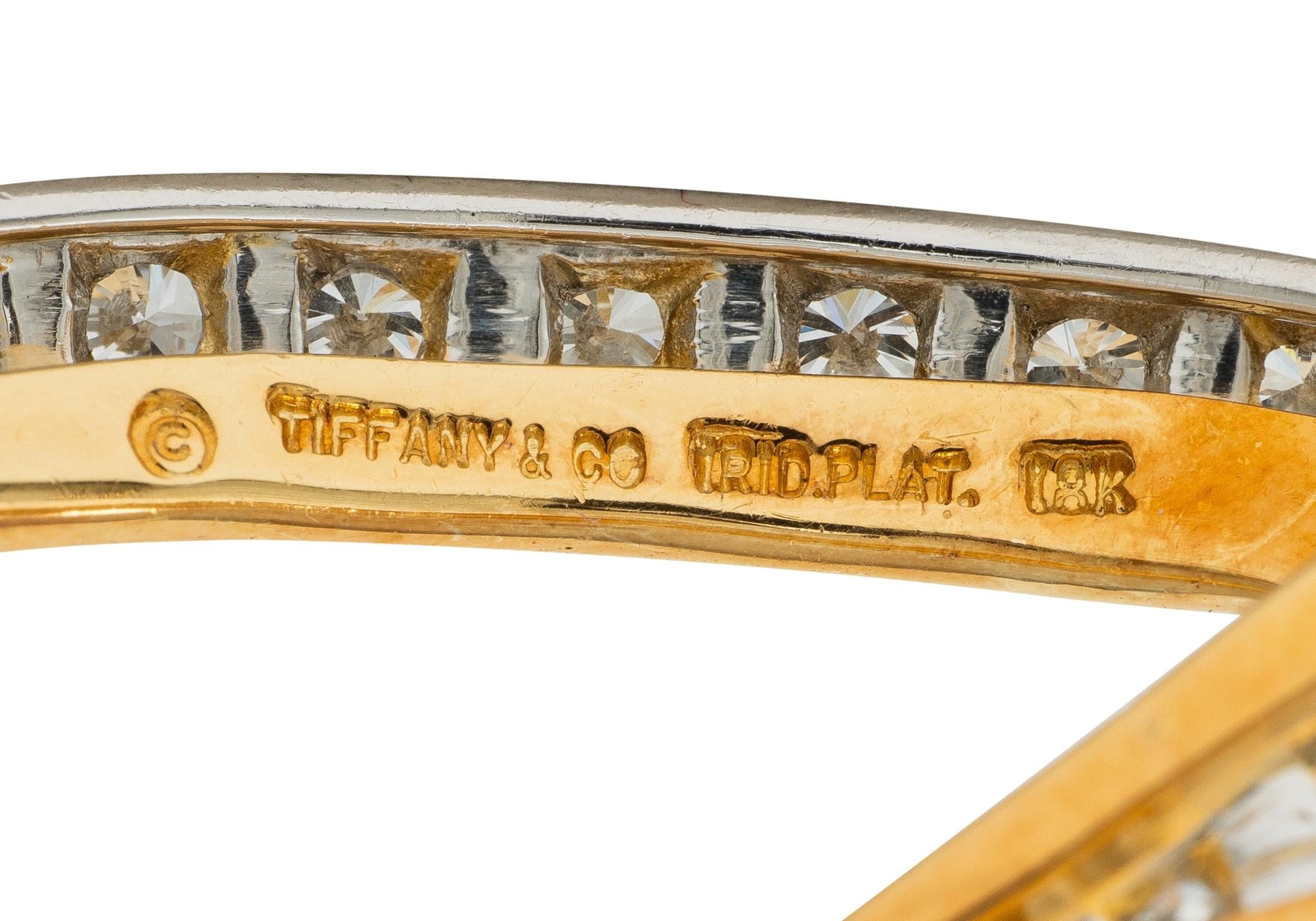 Angela Cummings Tiffany & Co. 1980 Diamond Platinum 18K Vintage Seashell Brooch