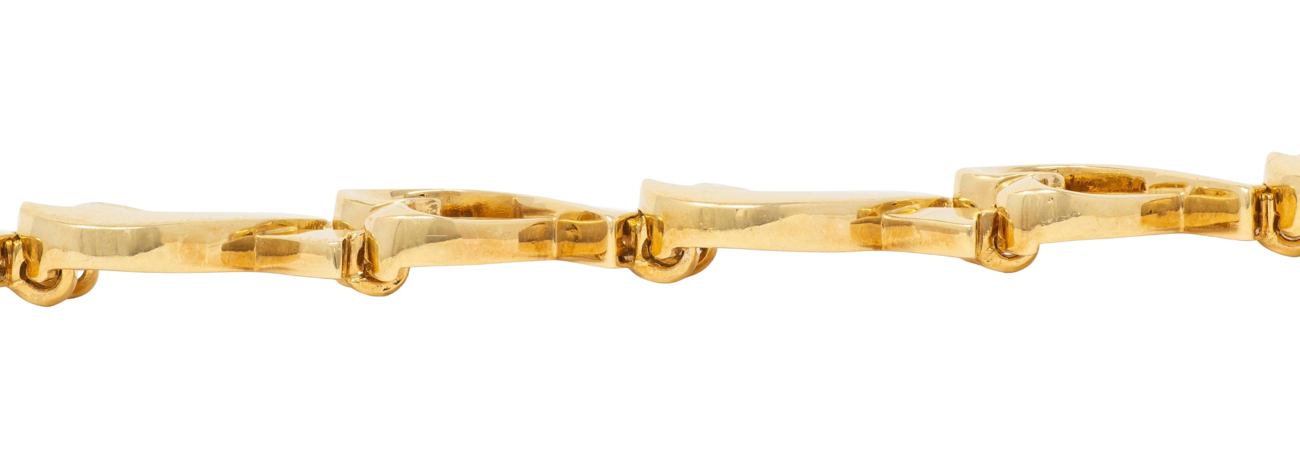 Tiffany & Co. Paloma Picasso 1980's 18K Gold Vintage Loving Hearts Bracelet