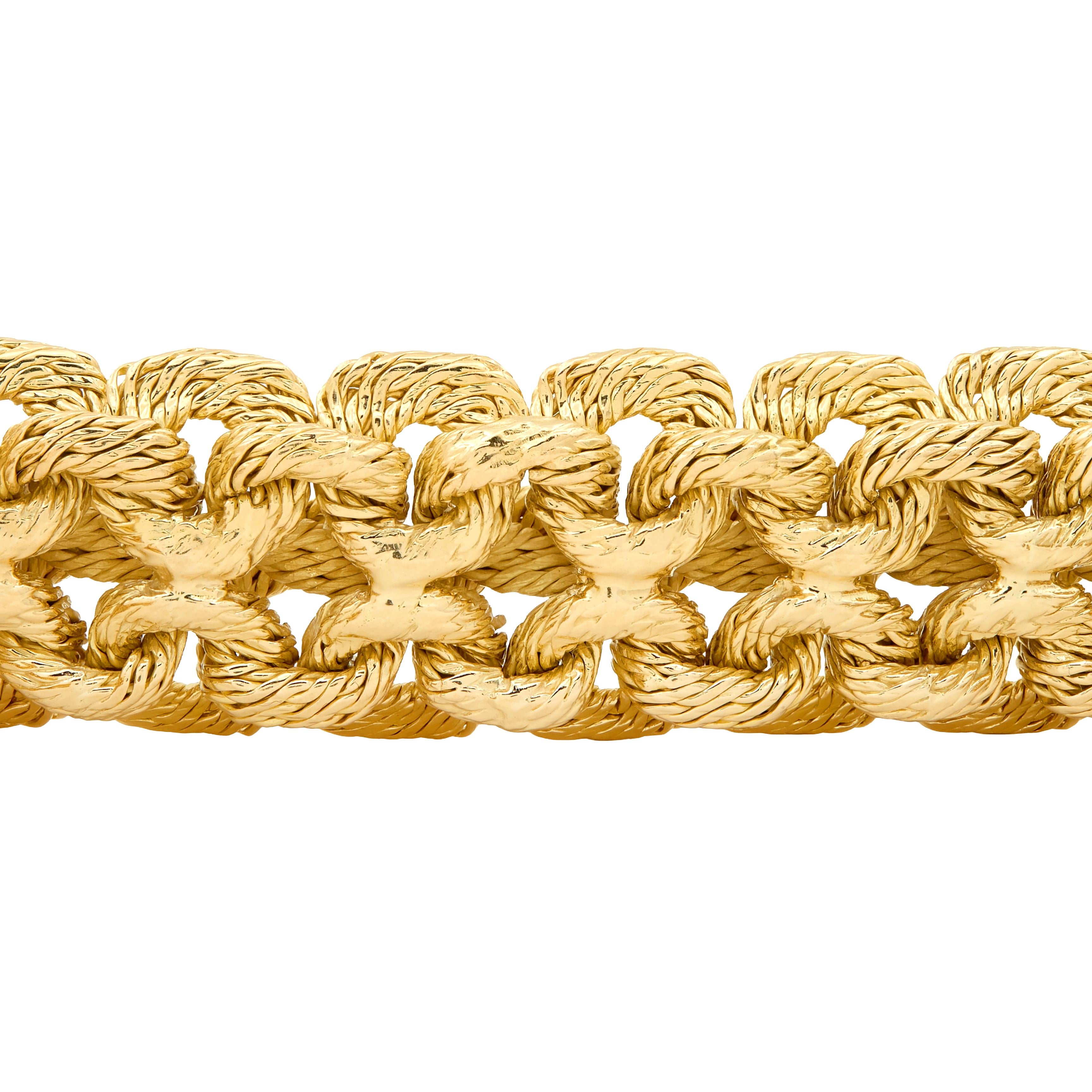 Bulgari Georges L'Enfant 1970's 18K Gold Vintage Woven Mesh Link Bracelet