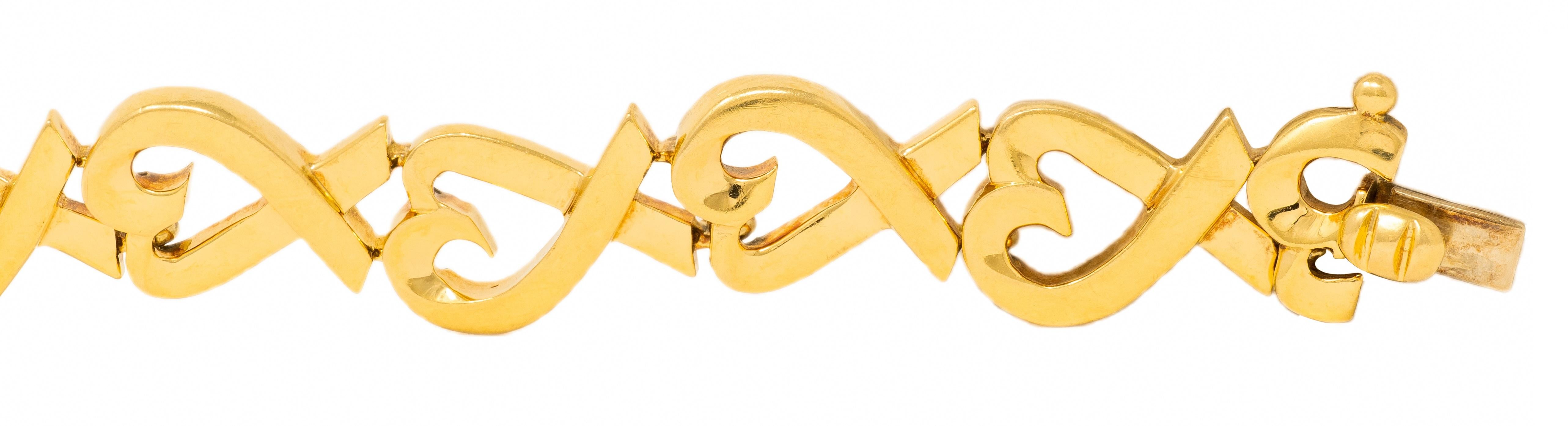 Paloma Picasso Tiffany & Co. 18K Yellow Gold Vintage Loving Hearts Bracelet