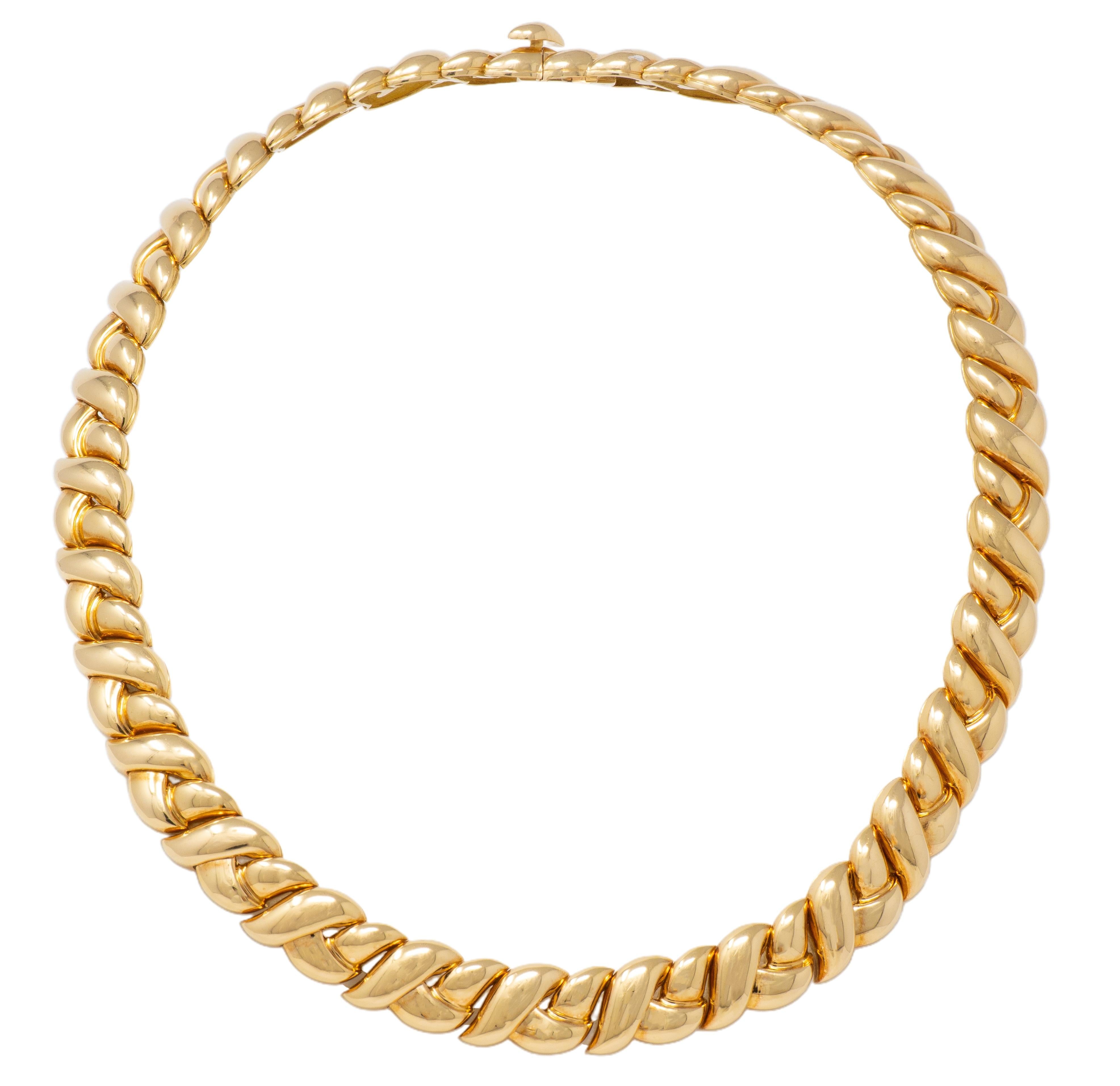 Van Cleef & Arpels French 1980 18K Yellow Gold Vintage Braided Collar Necklace