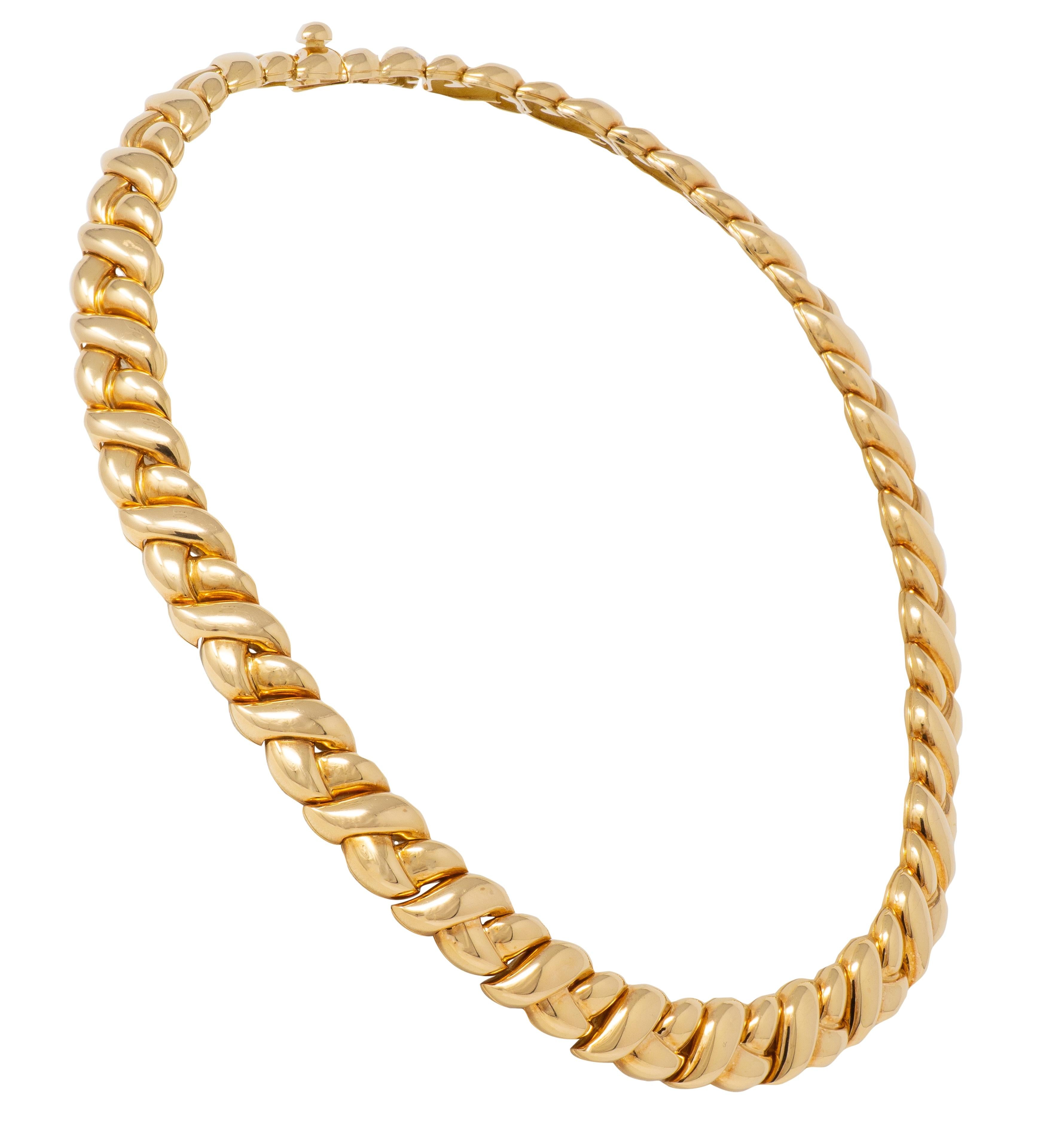 Van Cleef & Arpels French 1980 18K Yellow Gold Vintage Braided Collar Necklace