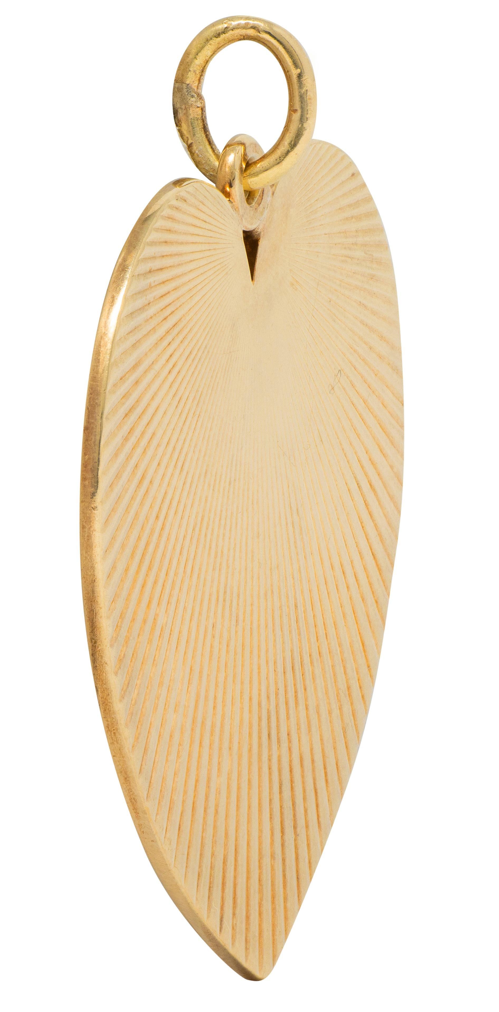 Tiffany & Co. 1953 14 Karat Yellow Gold Vintage Heart Pendant