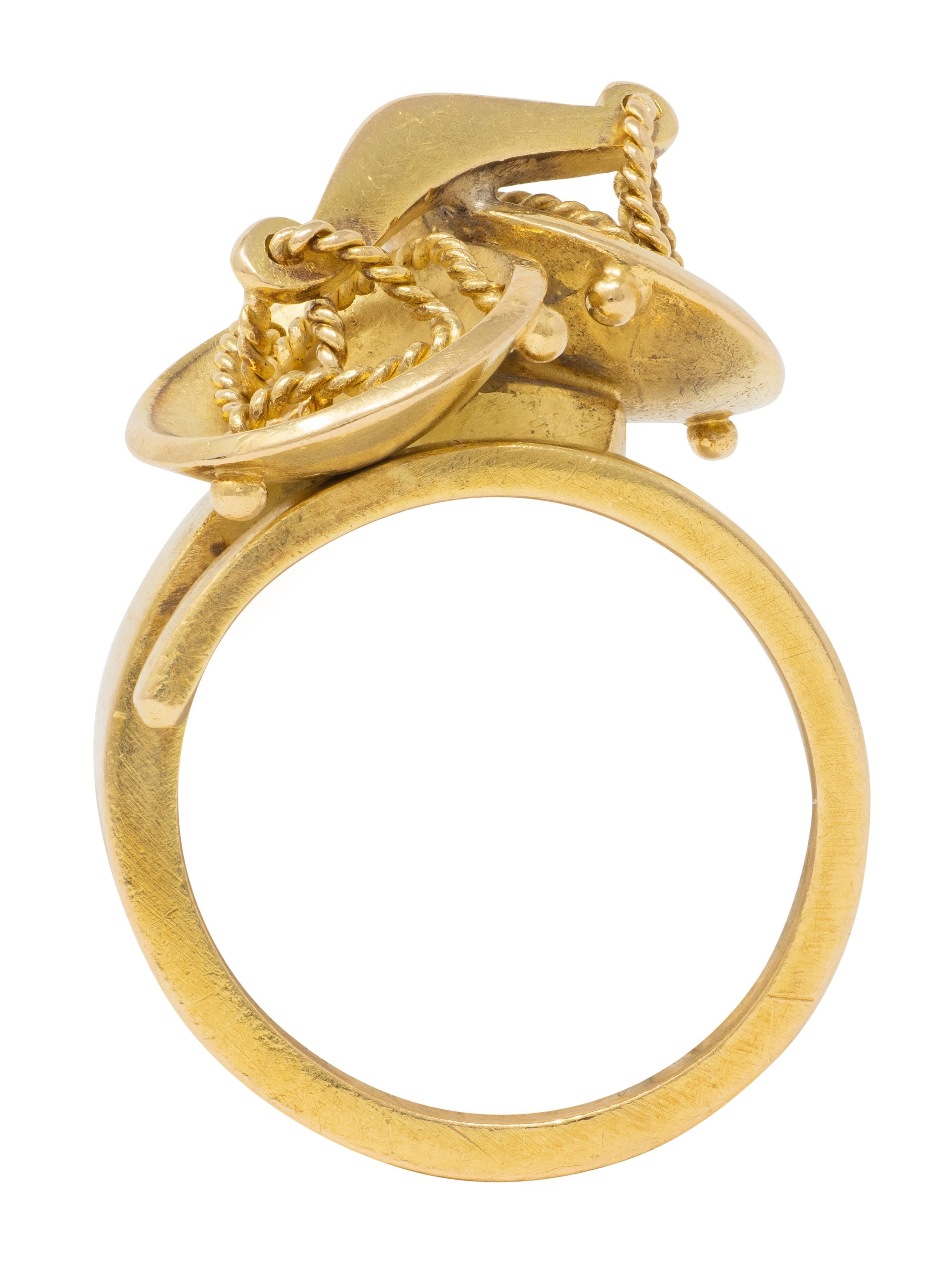 Tiffany & Co. Georges L'Enfant 1970's 18 Karat Gold Vintage Libra Zodiac Ring