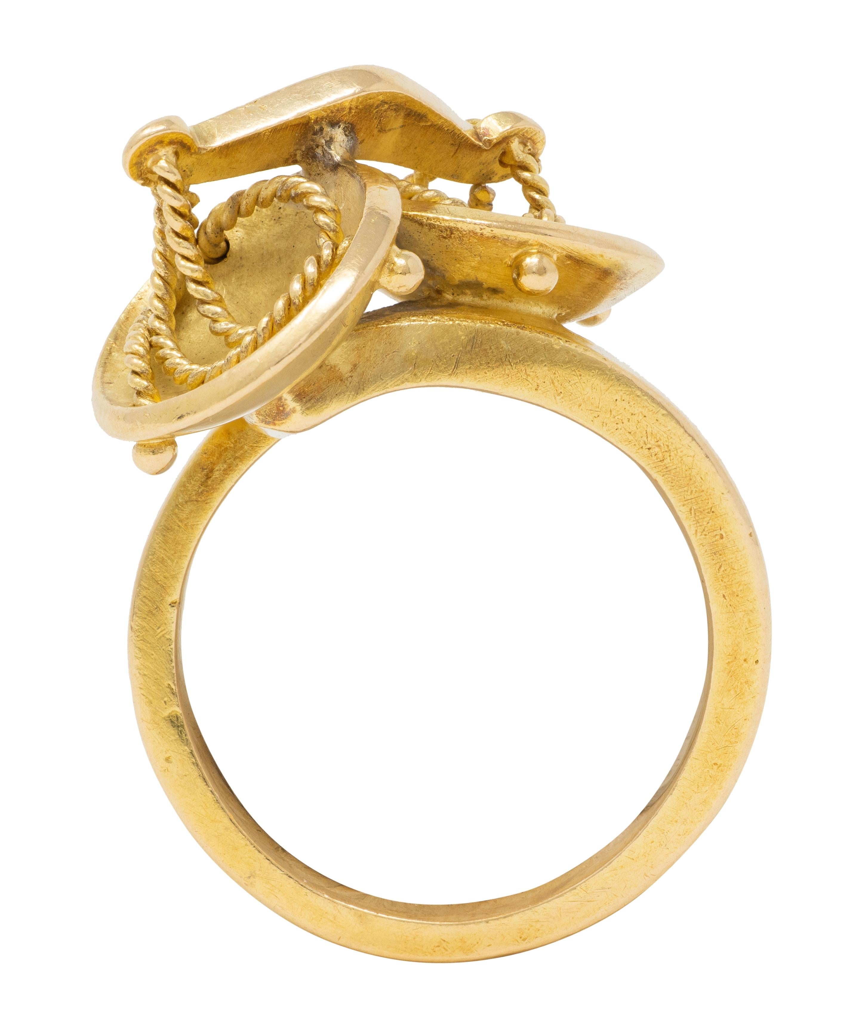 Tiffany & Co. Georges L'Enfant 1970's 18 Karat Gold Vintage Libra Zodiac Ring