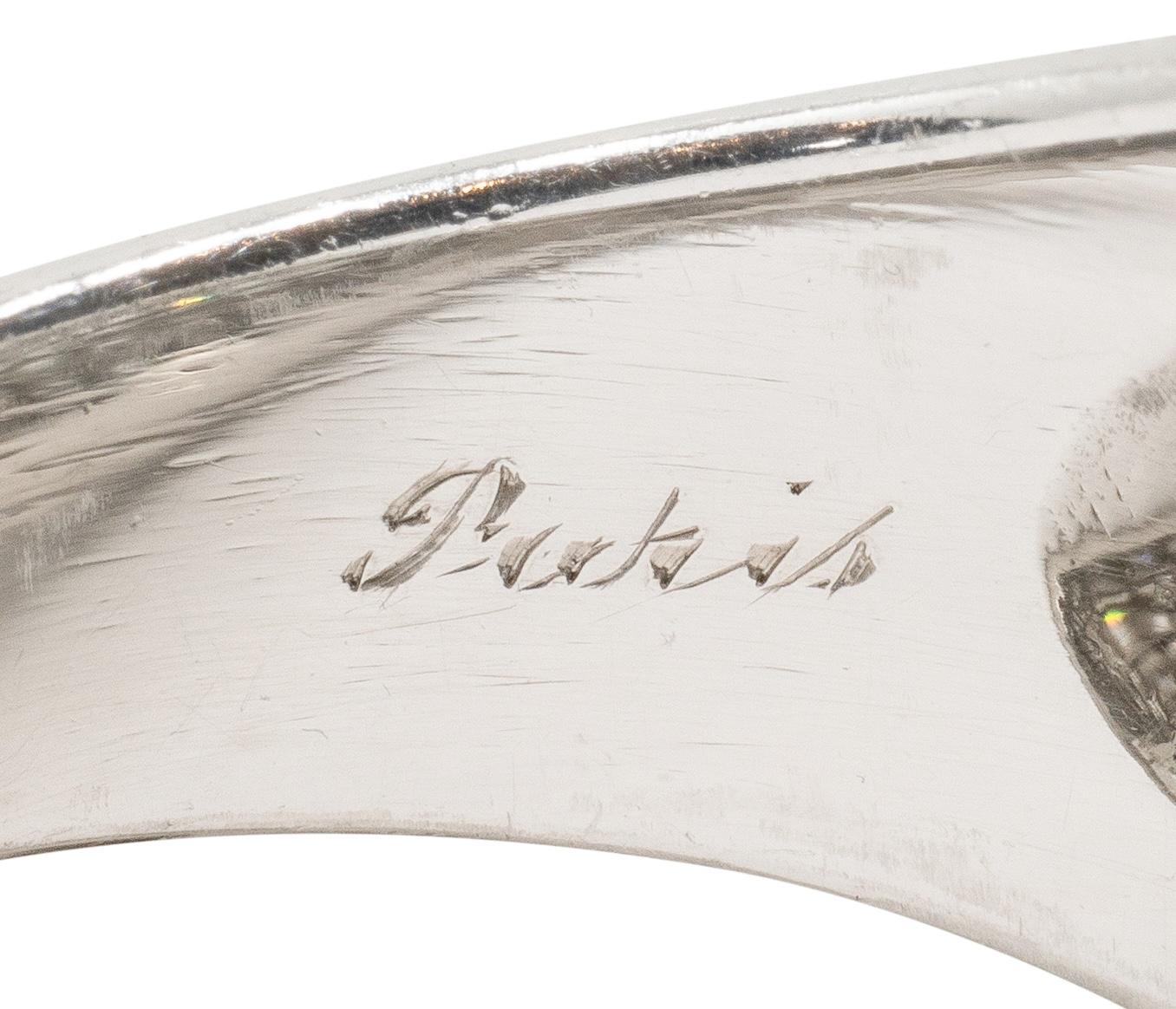 Cartier Paris Art Deco Diamond Platinum Vintage 1930's French Bombé Ring