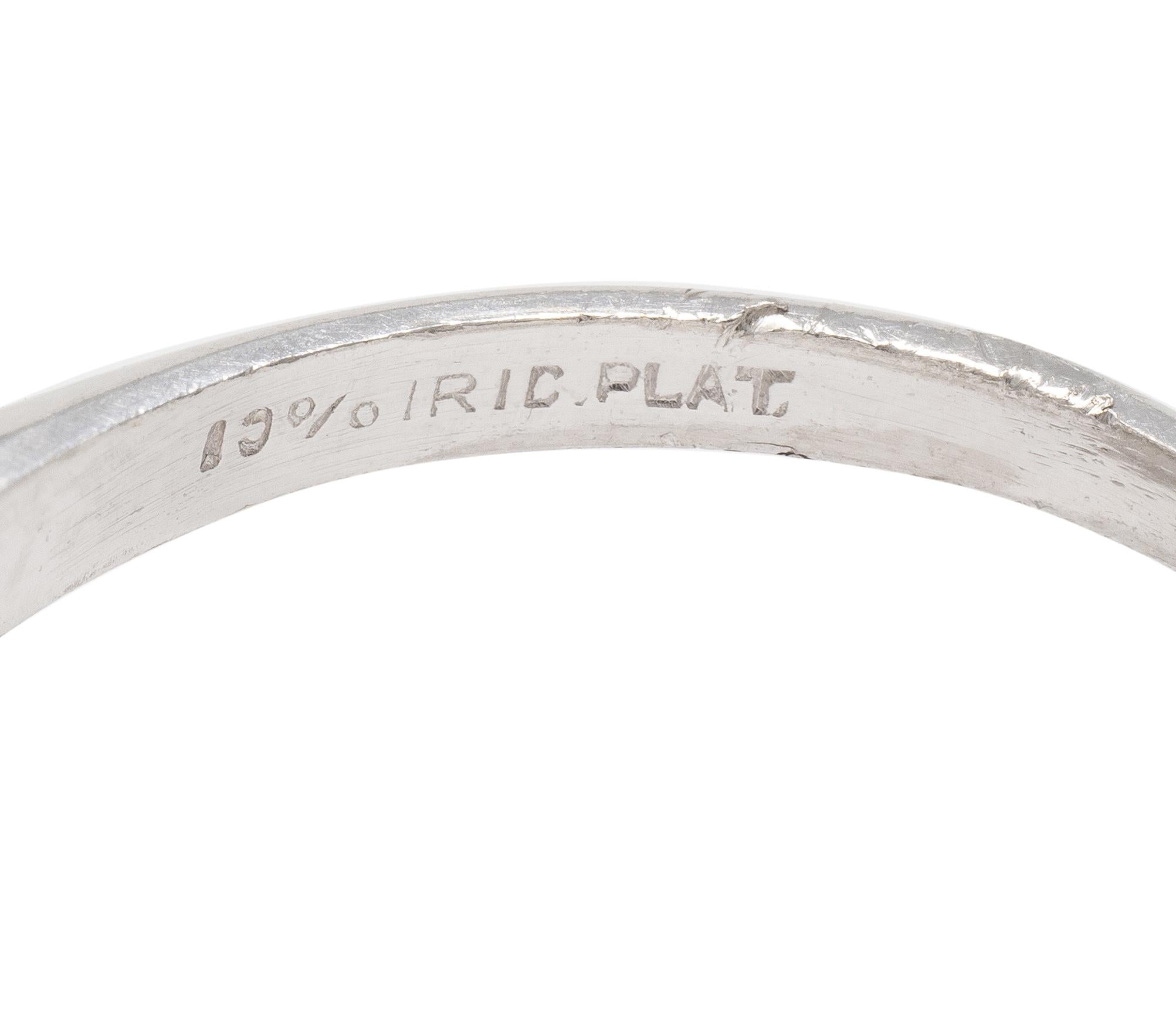 Mid-Century 0.94 CTW Transitional Cut Diamond Platinum Vintage Engagement Ring