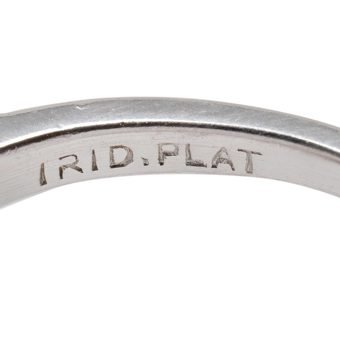 Mid-Century 1.16 CTW Transitional Cut Diamond Platinum Vintage Engagement Ring