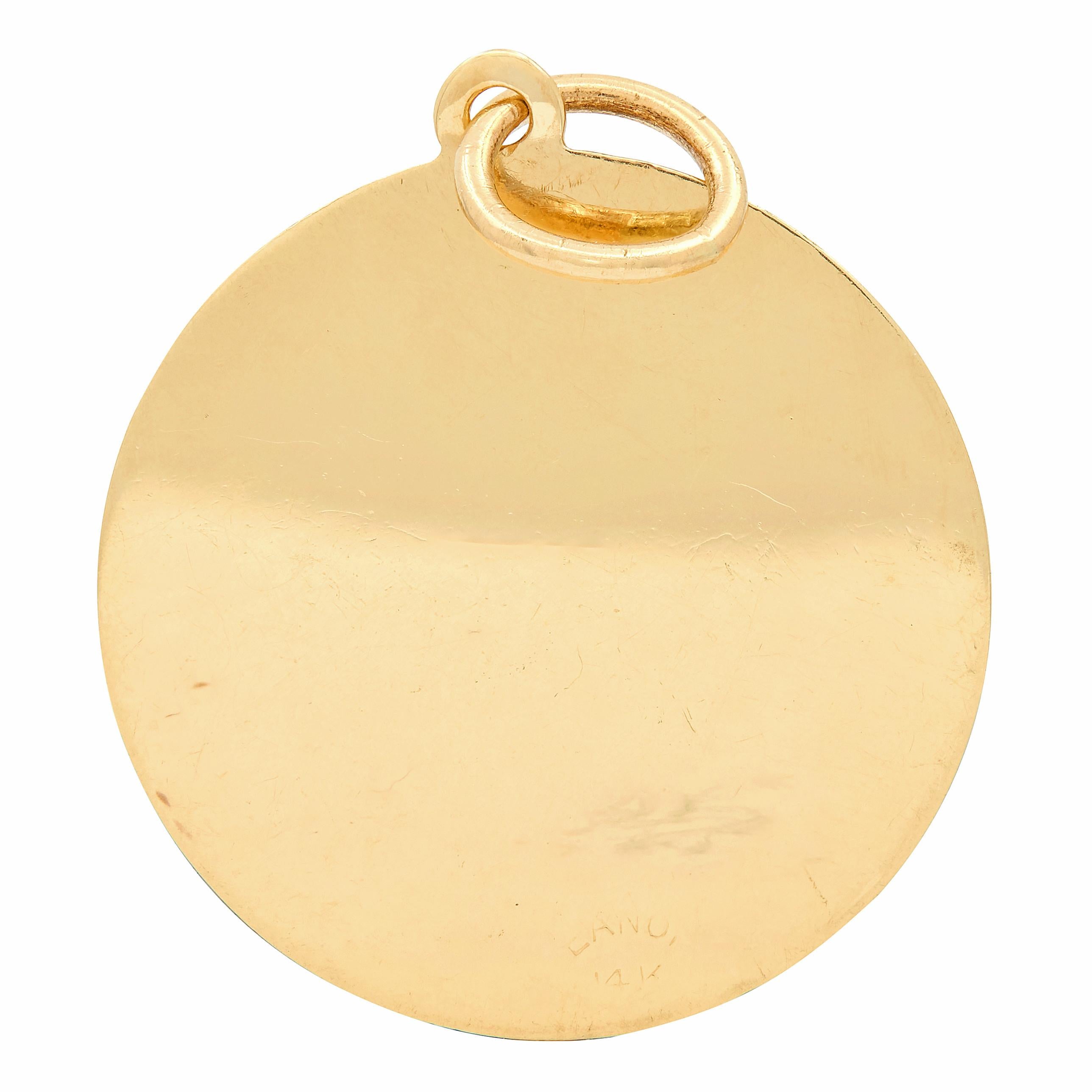 1950's 14 Karat Two-Tone Gold Diamonds Are A Girls Best Friend Pendant Charm