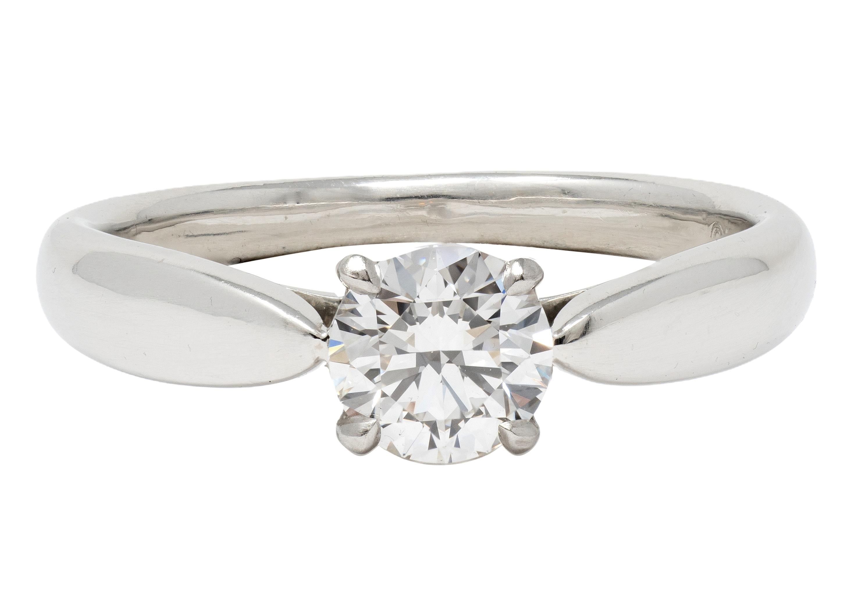 Tiffany & Co. Round Brilliant Diamond Platinum Harmony Solitaire Engagement Ring