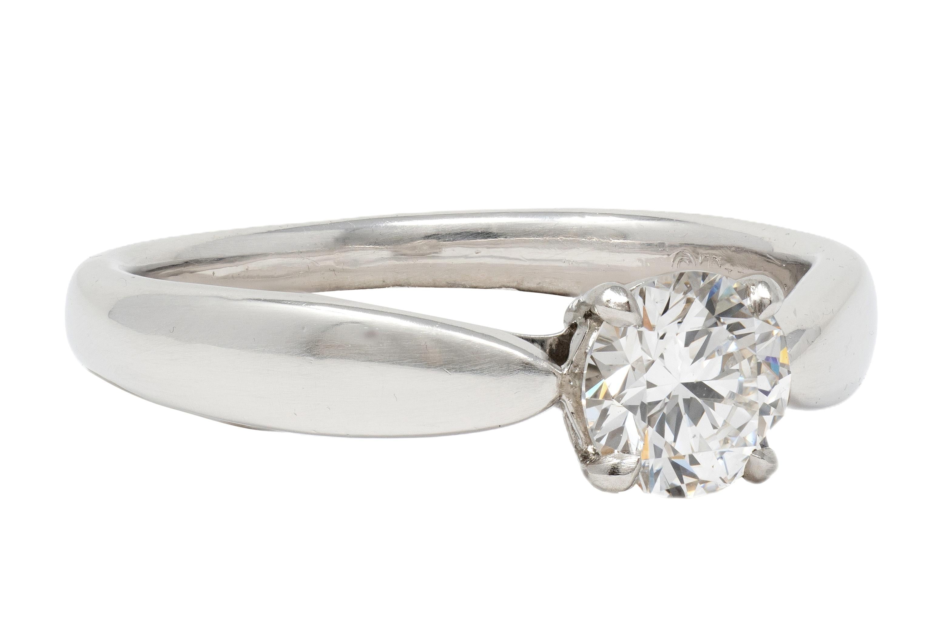 Tiffany & Co. Round Brilliant Diamond Platinum Harmony Solitaire Engagement Ring