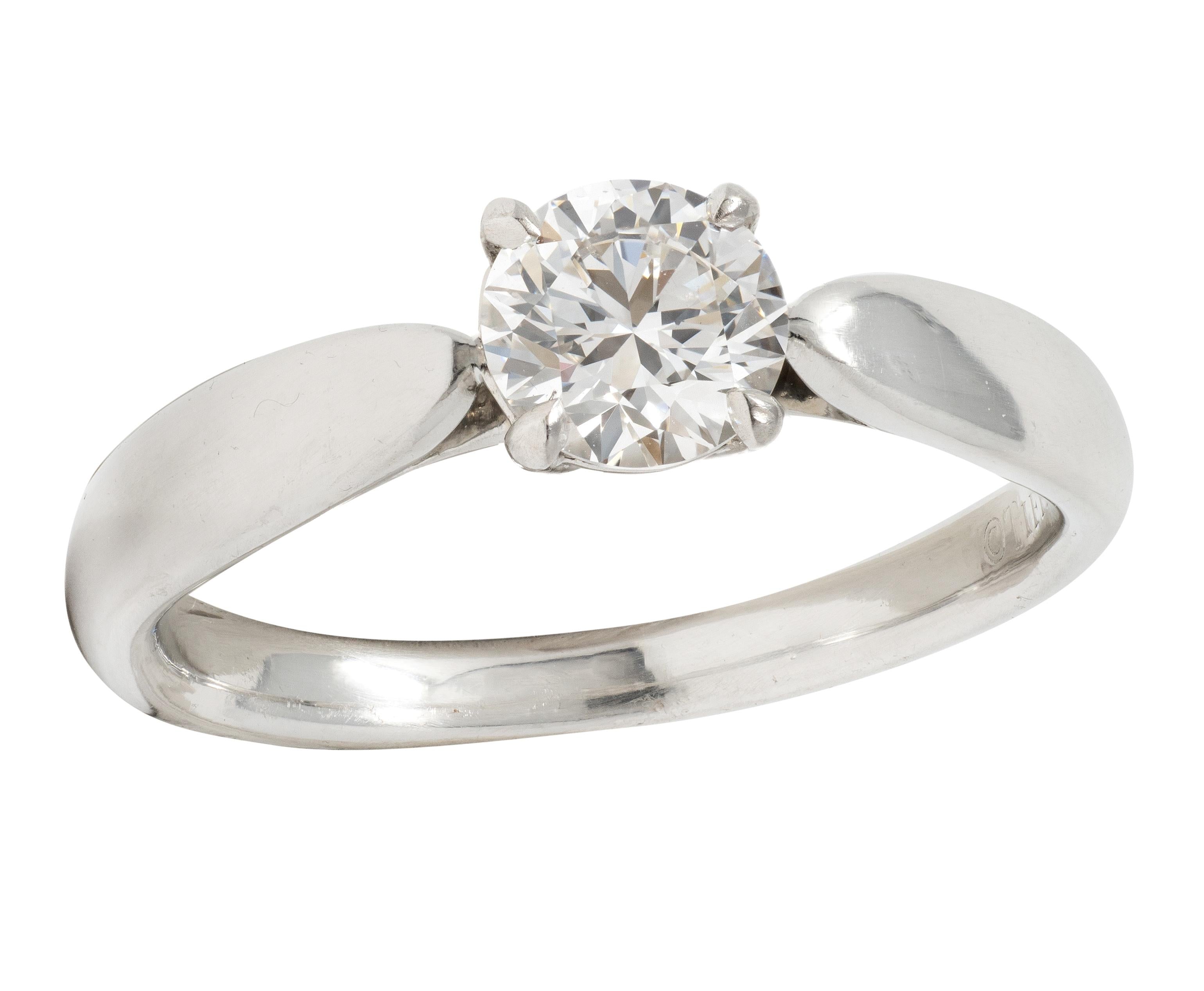 Tiffany & Co. Round Brilliant Diamond Platinum Harmony Solitaire Engagement Ring