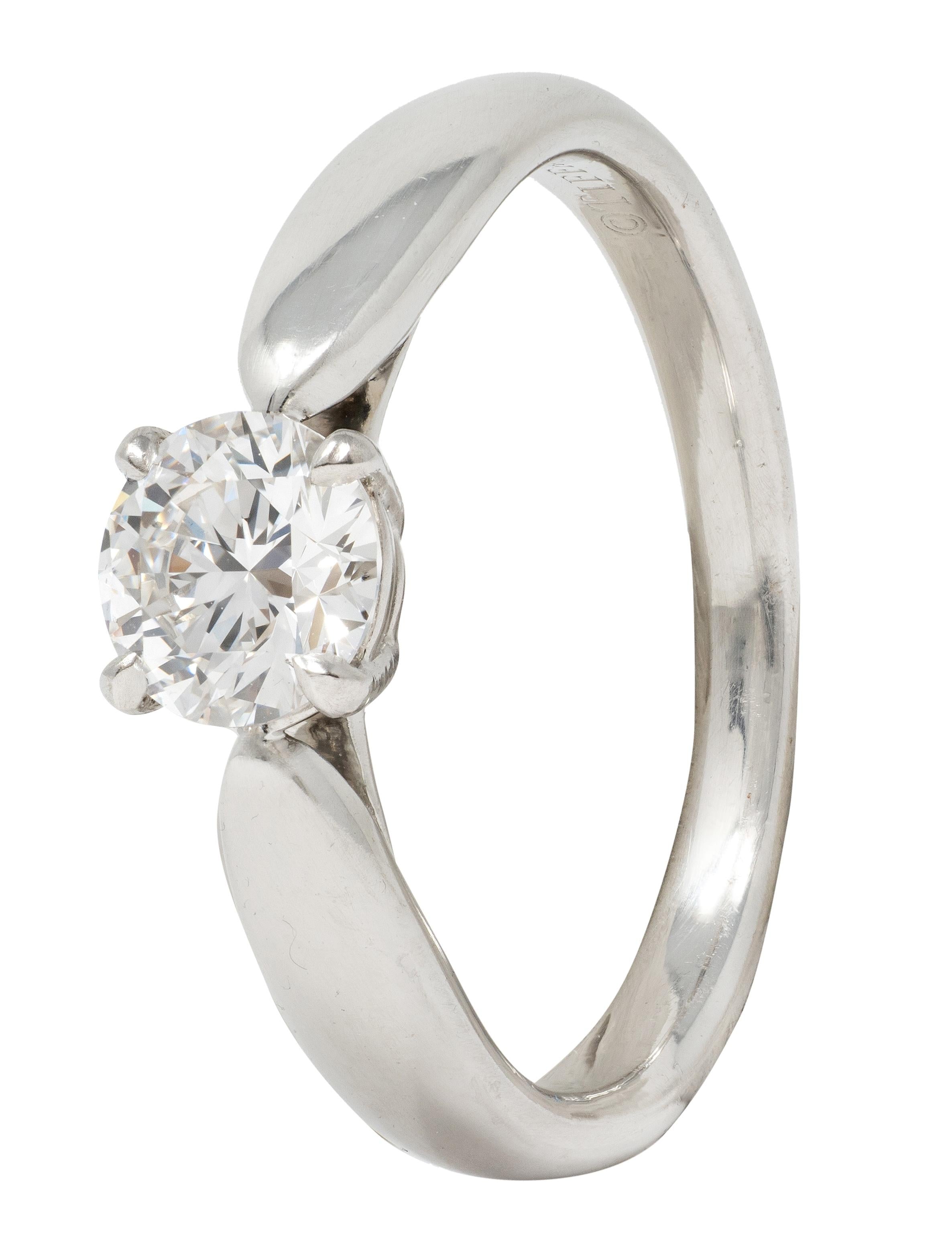 Tiffany & Co. Round Brilliant Diamond Platinum Harmony Solitaire Engagement Ring
