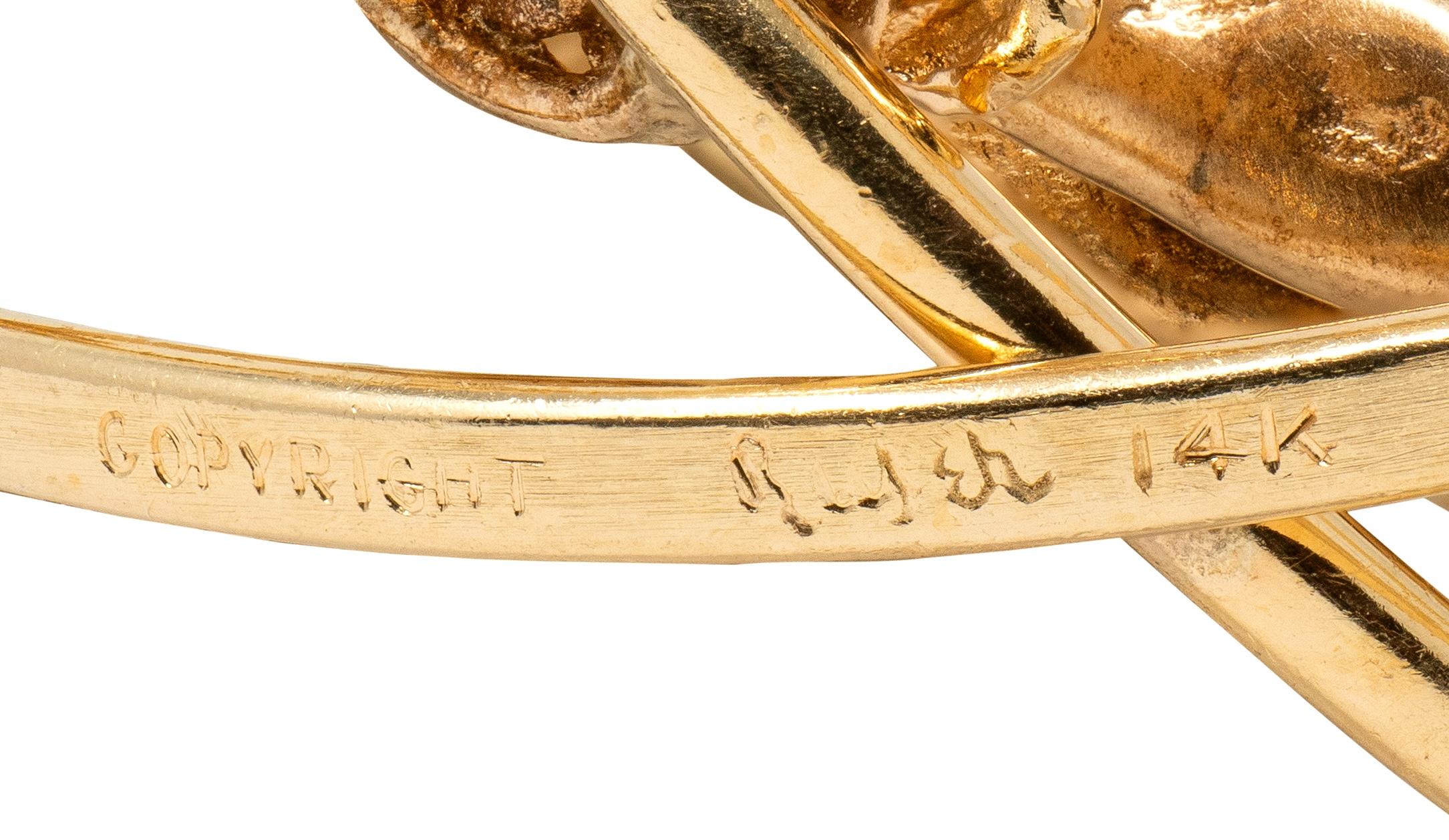 Ruser 1970's 14 Karat Yellow Gold Vintage Aquarius Zodiac Pendant