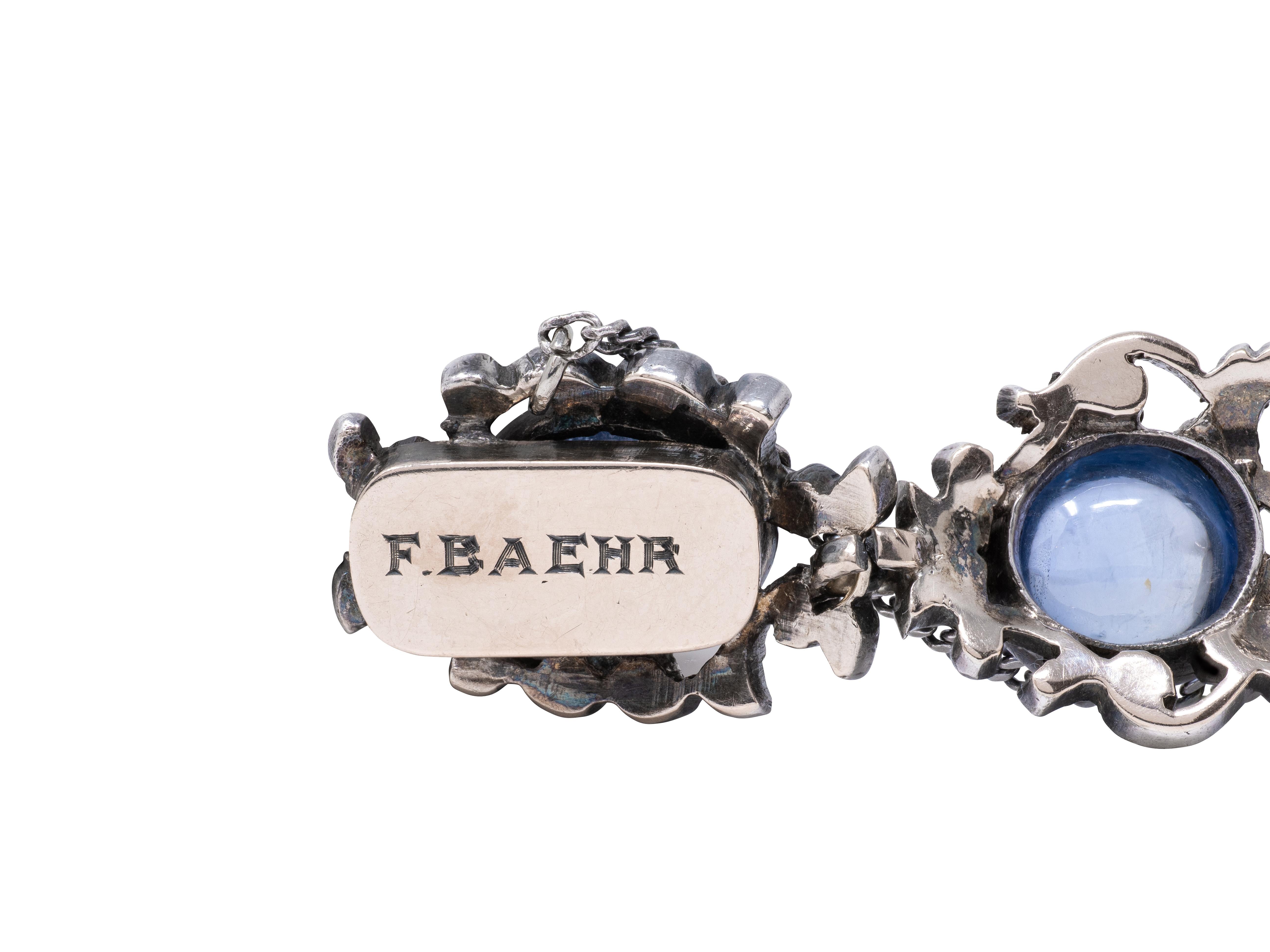 Victorian 44.00 CTW Sapphire Diamond 10K Gold Antique Foliate Link Bracelet