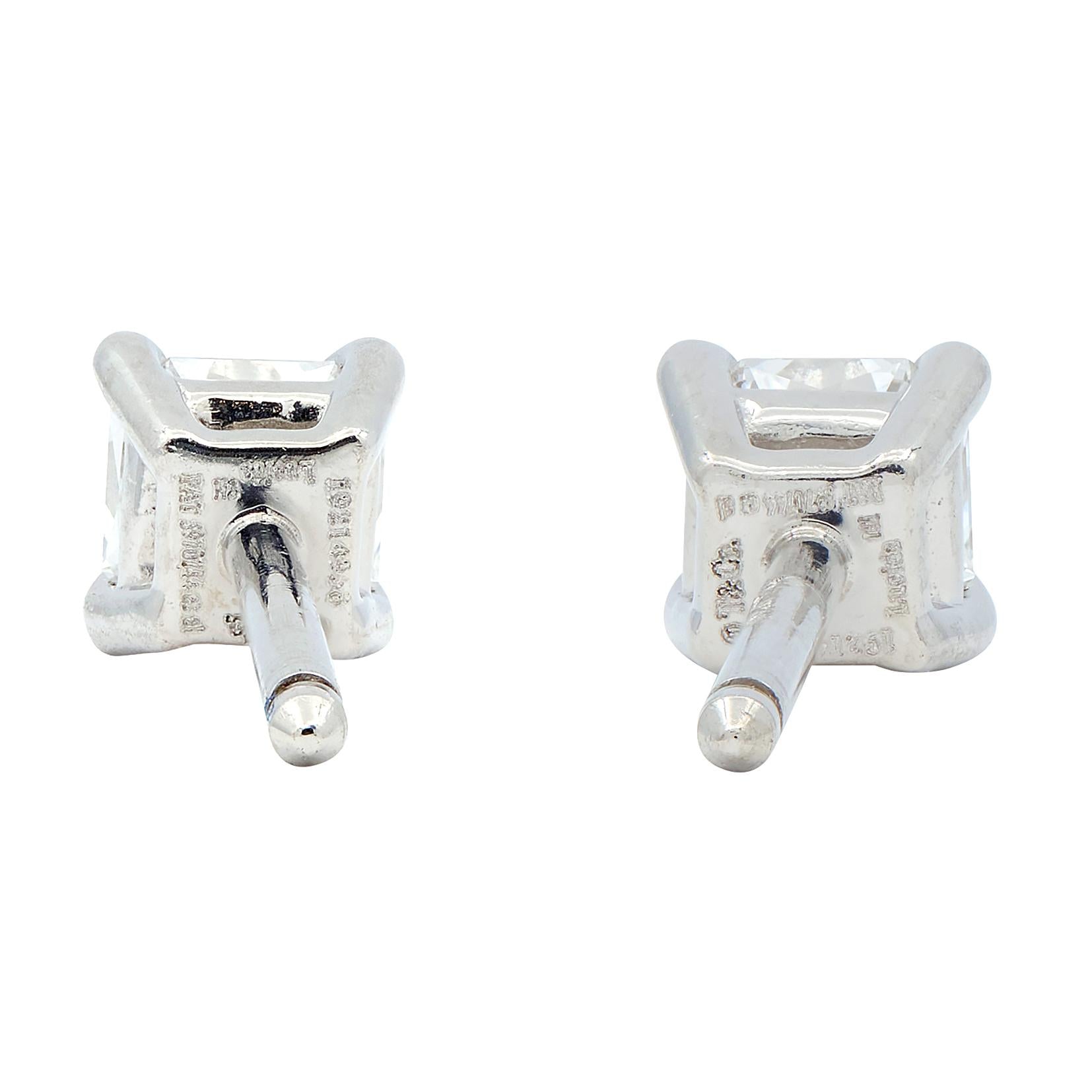 Tiffany & Co. 2000's Lucida Diamond Platinum Stud Earrings