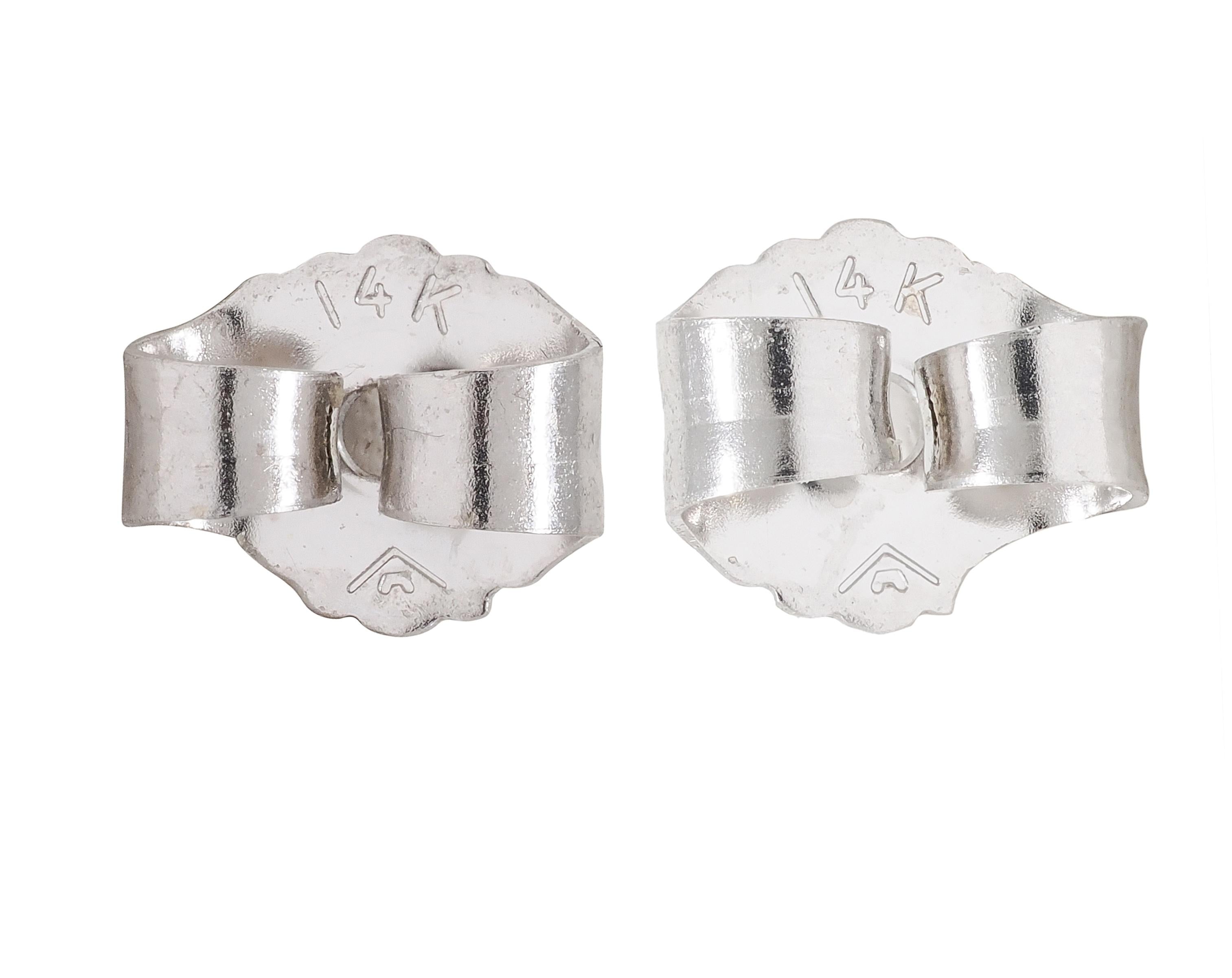 Contemporary Diamond 14 Karat White Gold Pear Drop Earrings