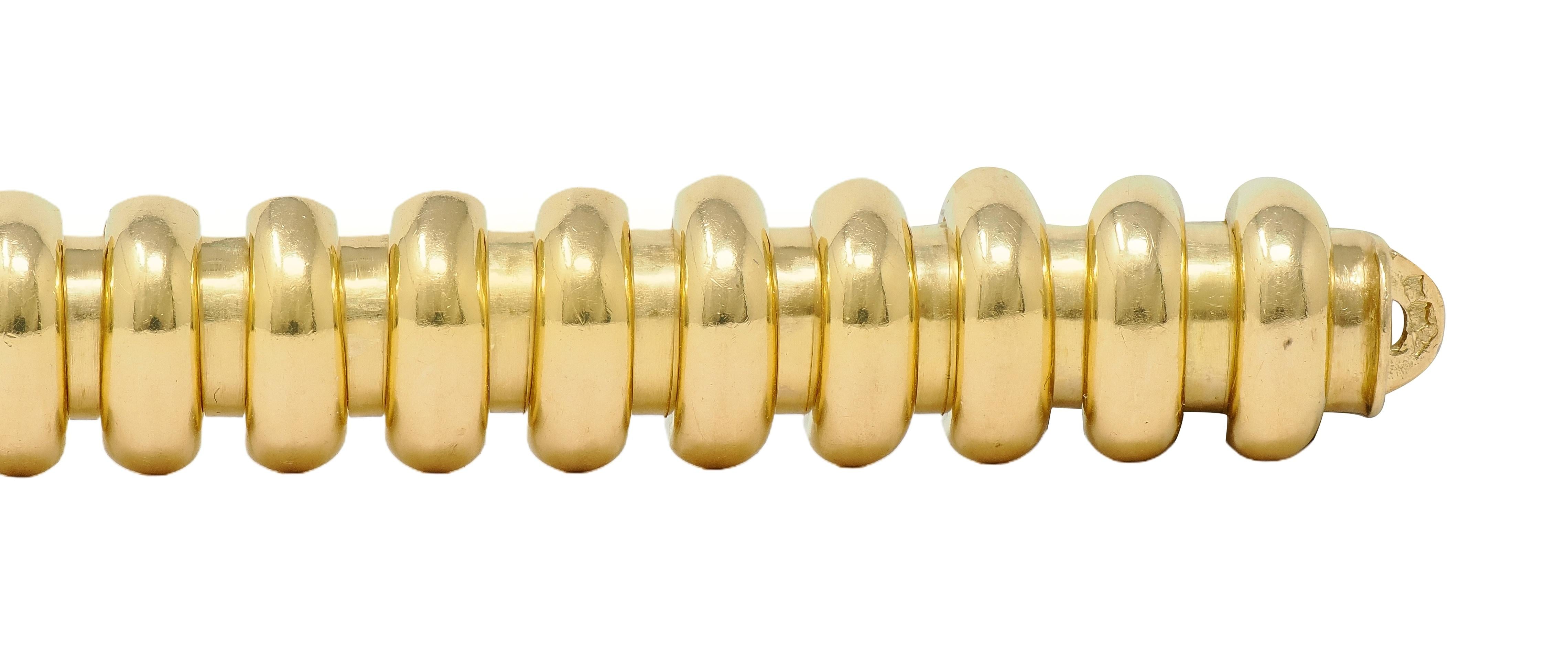 Tiffany & Co. Georges L'Enfant French 18K Yellow Gold Vintage Tubogas Bracelet