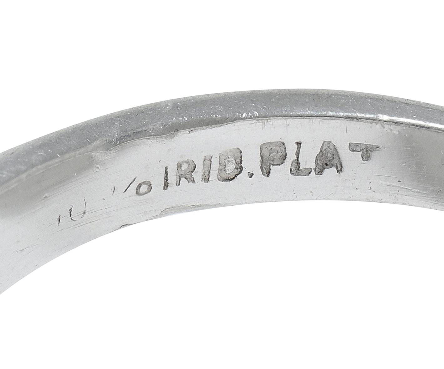 Mid-Century 1952 Diamond Platinum Knife Edge Vintage Engagement Ring