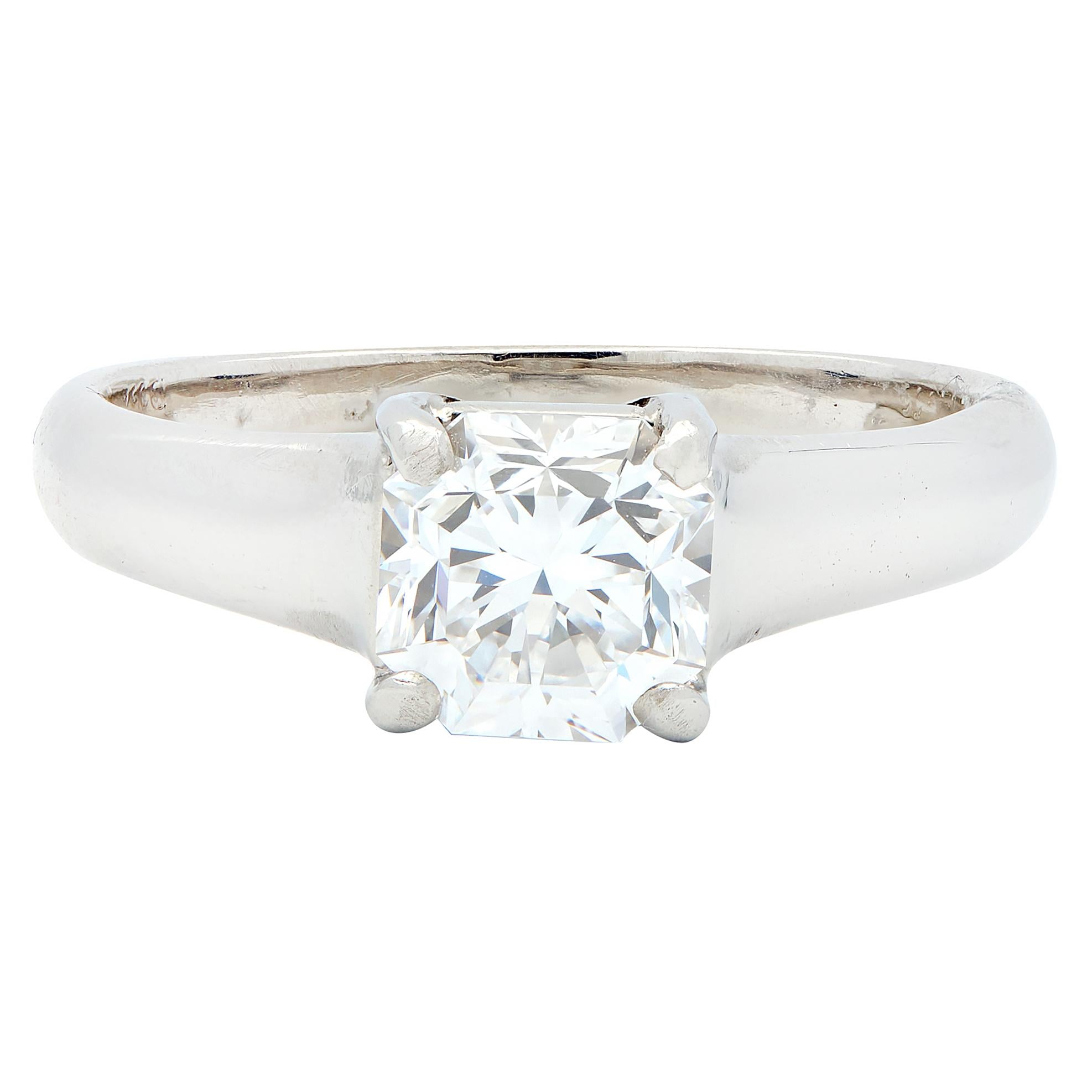 Tiffany & Co. 1.03 CTW Lucida Diamond Platinum Vintage Engagement Ring GIA