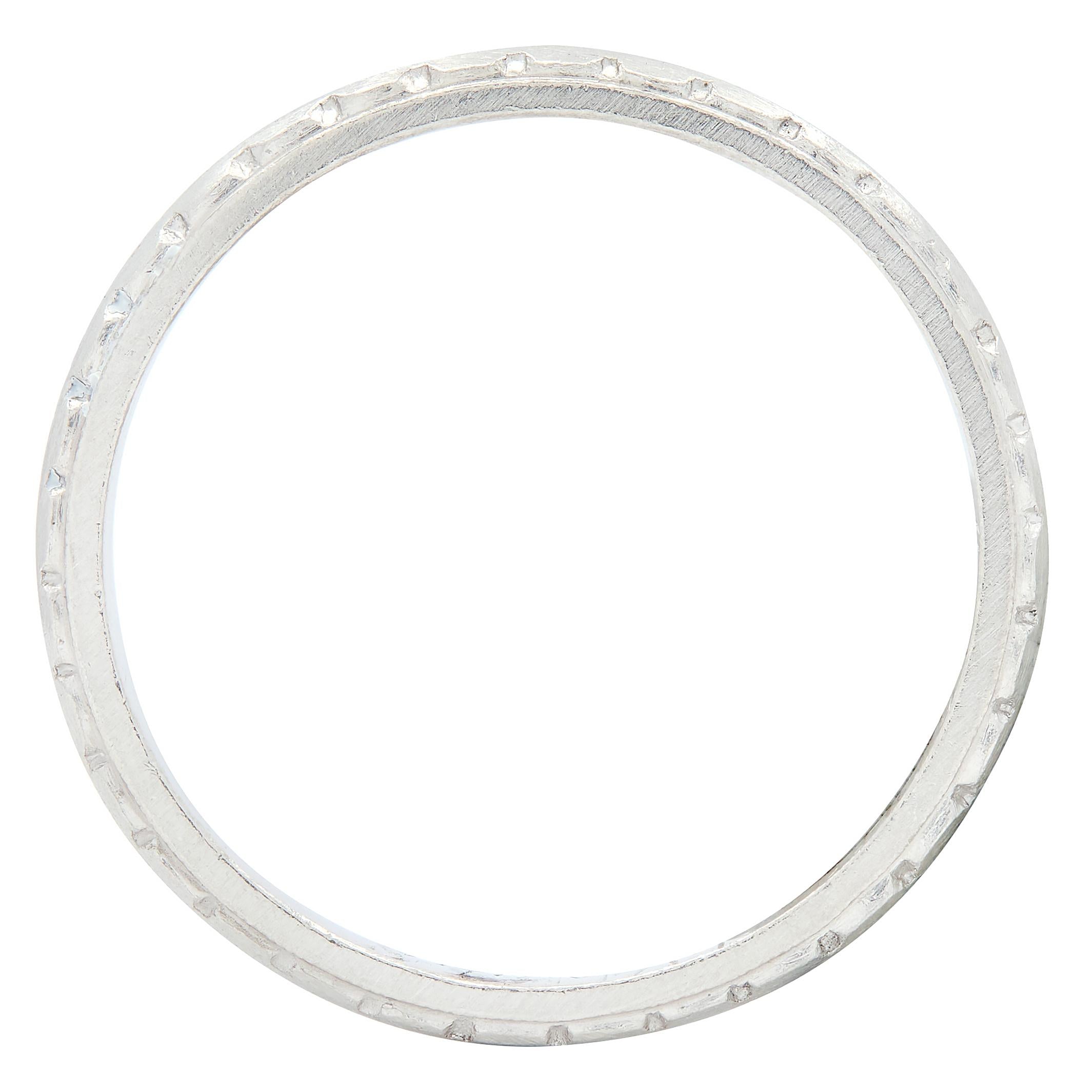 Art Deco 1925 Platinum Foliate Antique Wedding Band Ring