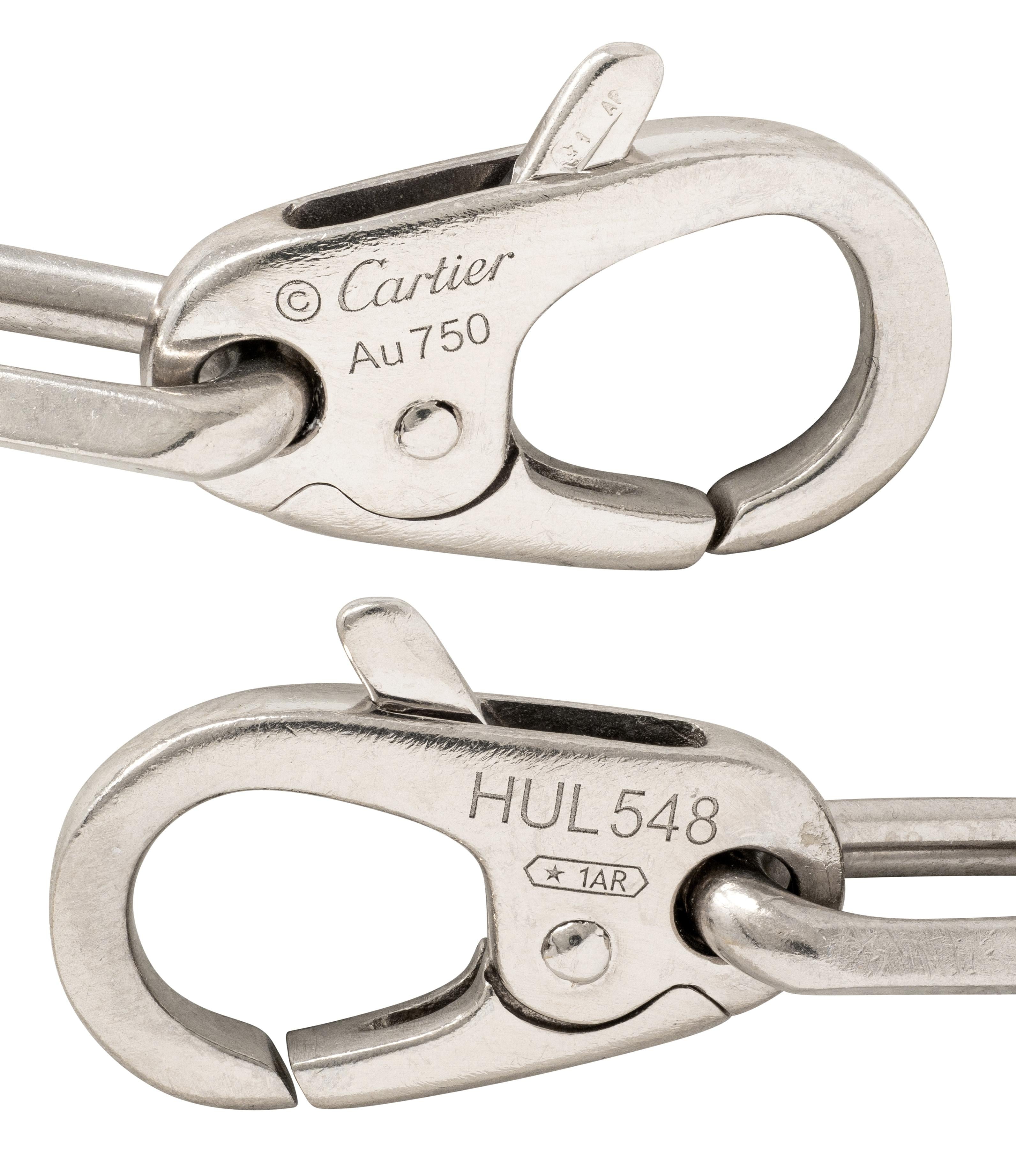 Cartier 2010's 18 Karat White Gold Paperclip Link Unisex Chain Bracelet