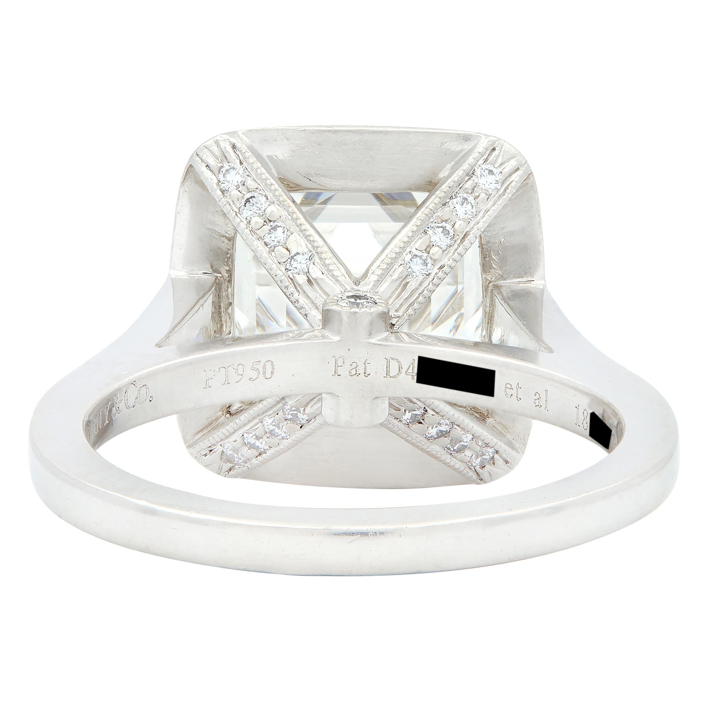 Tiffany & Co. 3.96 CTW Legacy Diamond Platinum Halo Engagement Ring GIA