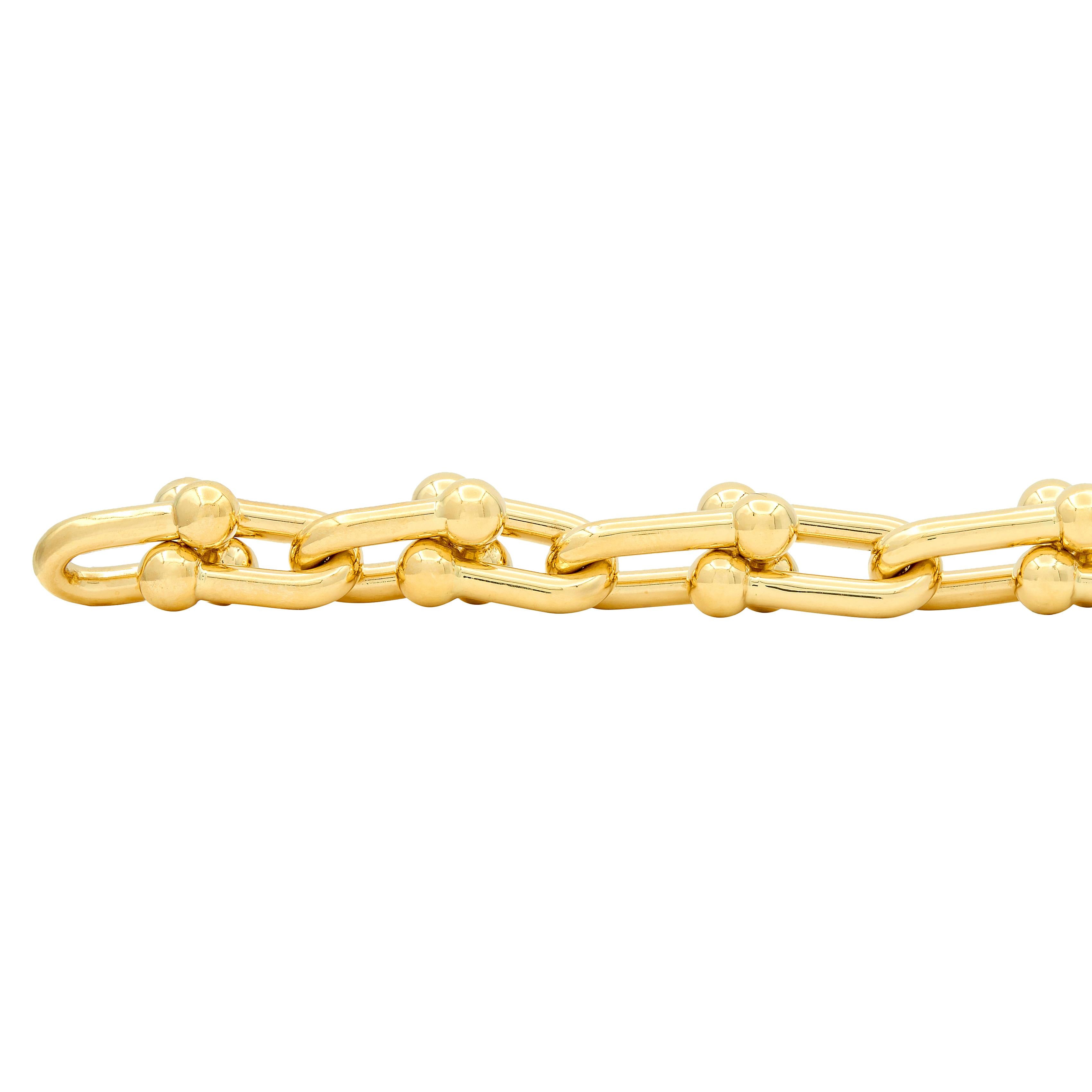 Tiffany & Co. 18 Karat Yellow Gold Small Hardware Link Bracelet