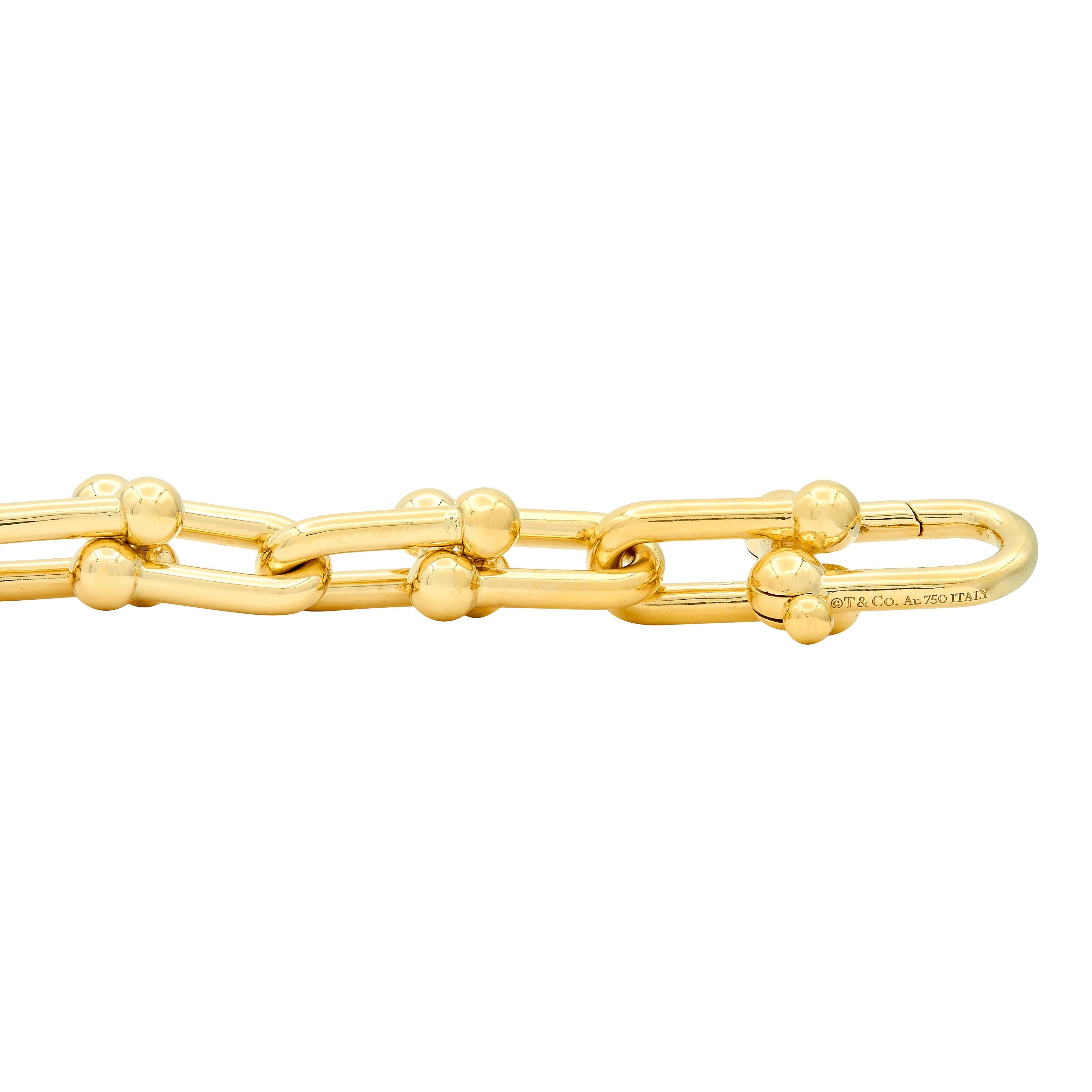 Tiffany & Co. 18 Karat Yellow Gold Small Hardware Link Bracelet