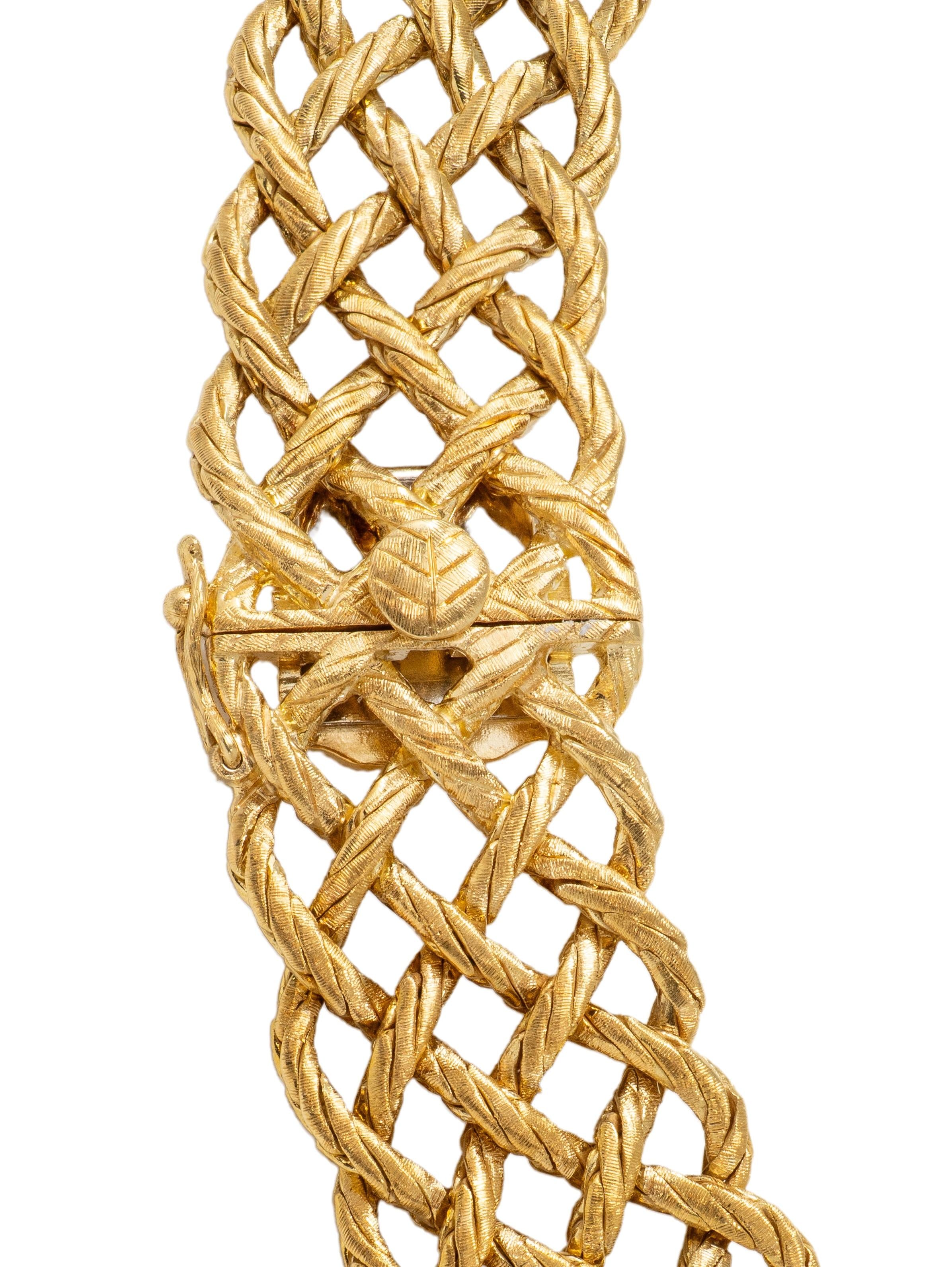 Buccellati 18 Karat Yellow Gold Woven Crepe De Chine Collar Necklace