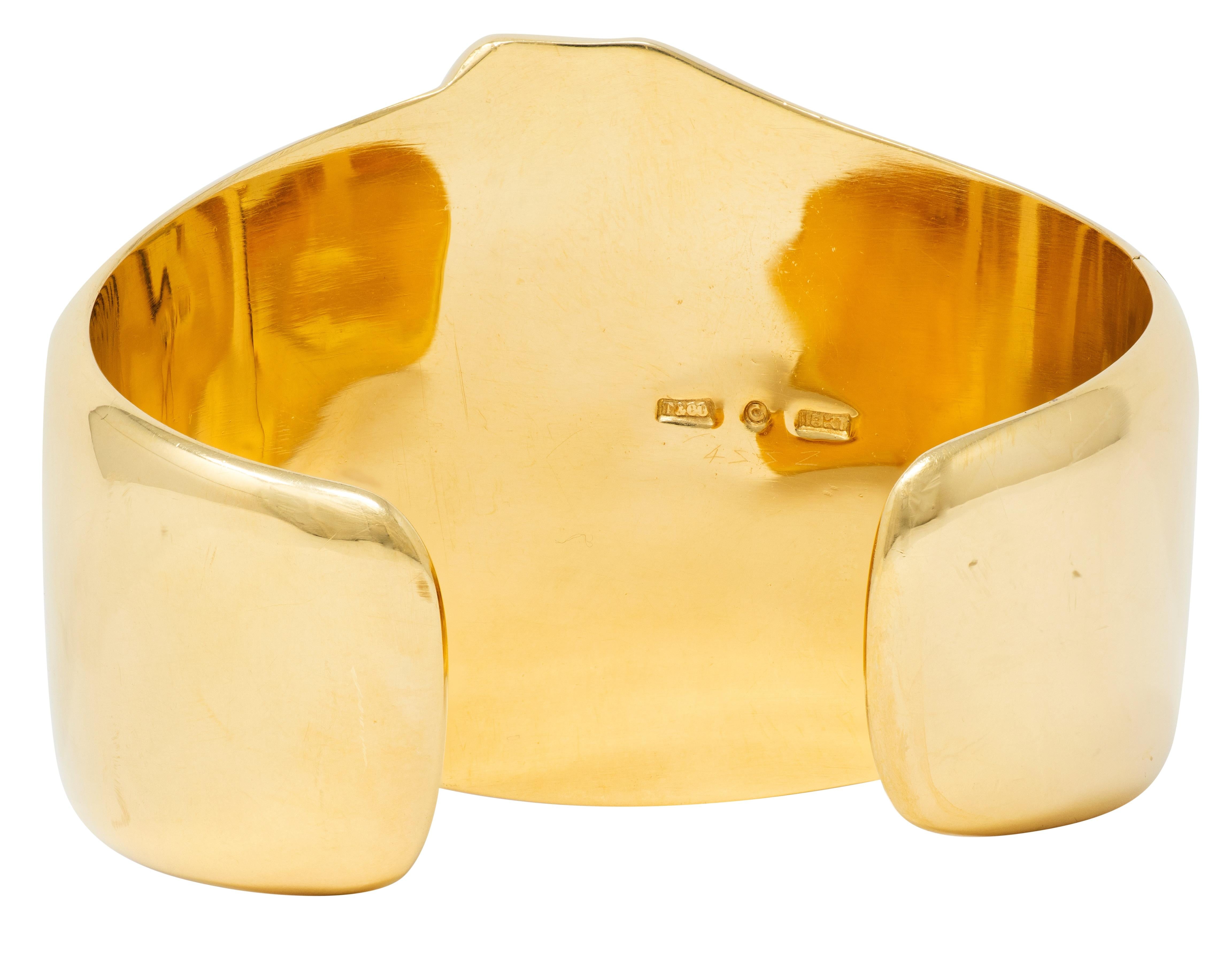 Tiffany & Co. Elsa Peretti 1970's 18K Gold Vintage Taurus Zodiac Cuff Bracelet