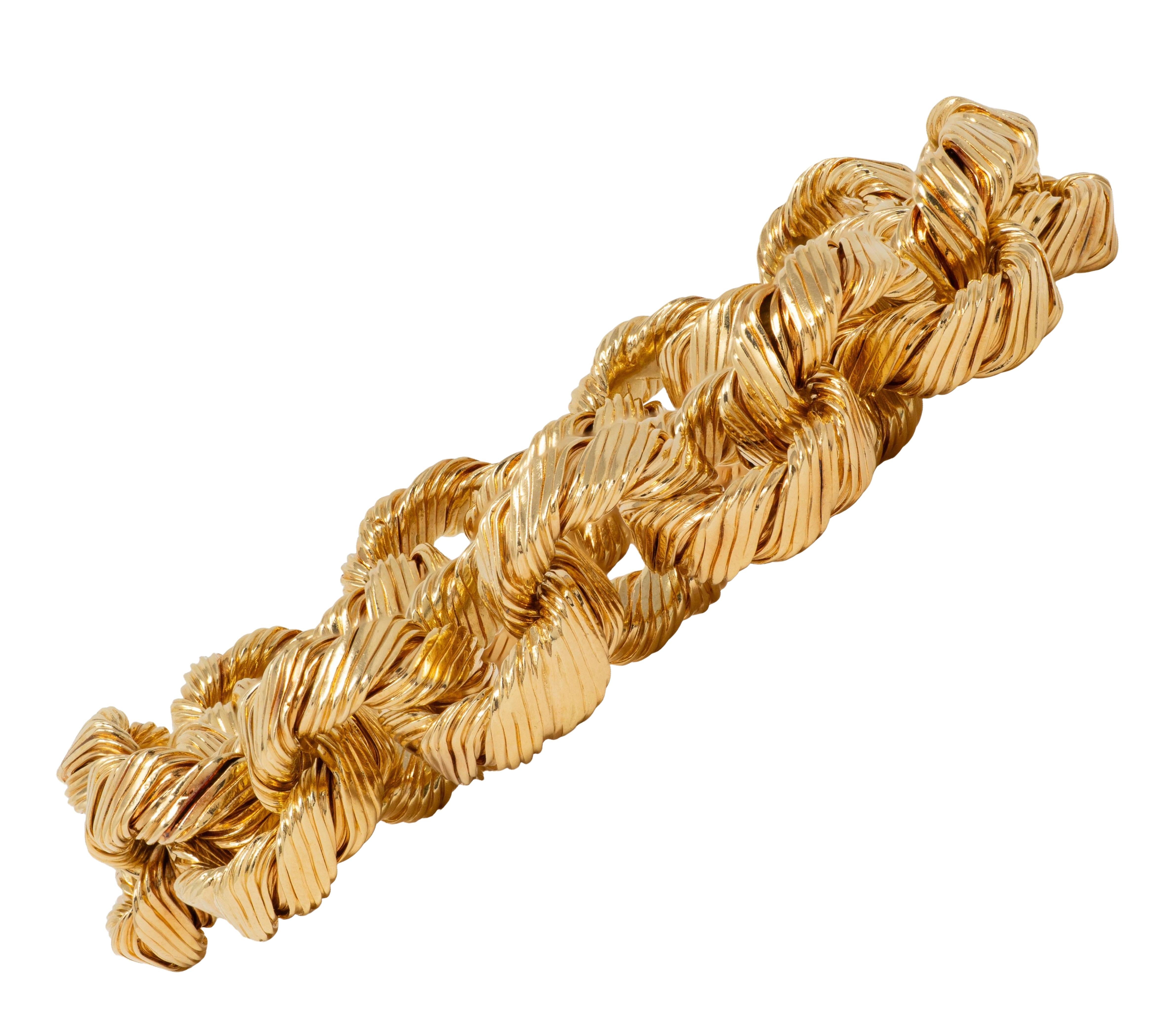 Georges L'Enfant 1970's 18 Karat Yellow Gold Vintage Rollo Link Bracelet