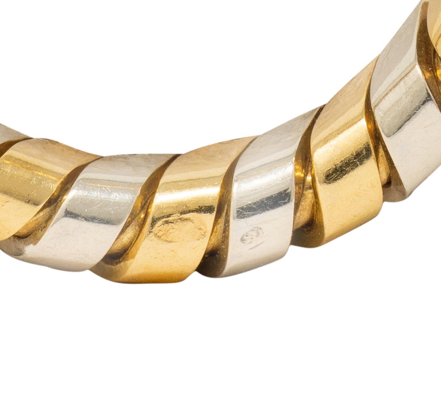 Bulgari 1980's Ruby Sapphire 18 Karat Gold Vintage Serpenti Tubogas Cufflinks