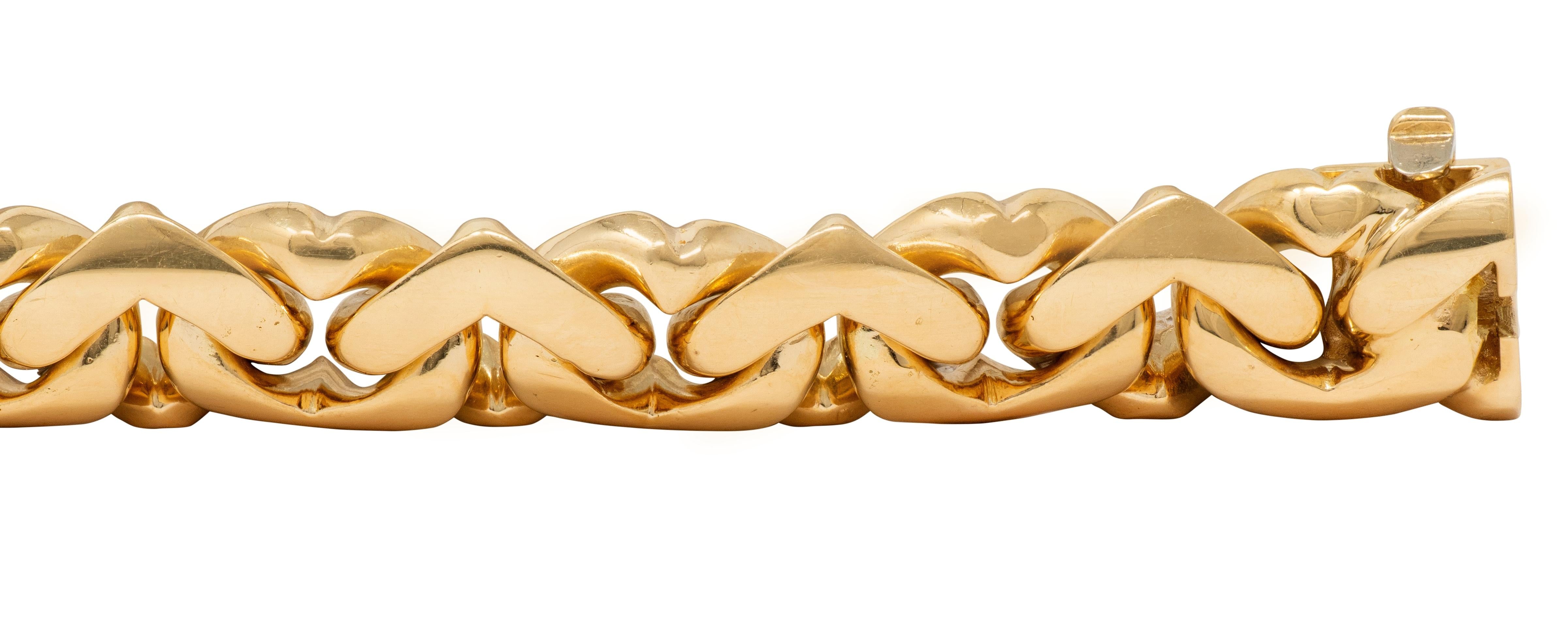 Bulgari 1970's 18 Karat Yellow Gold Vintage Chestnut Unisex Link Bracelet