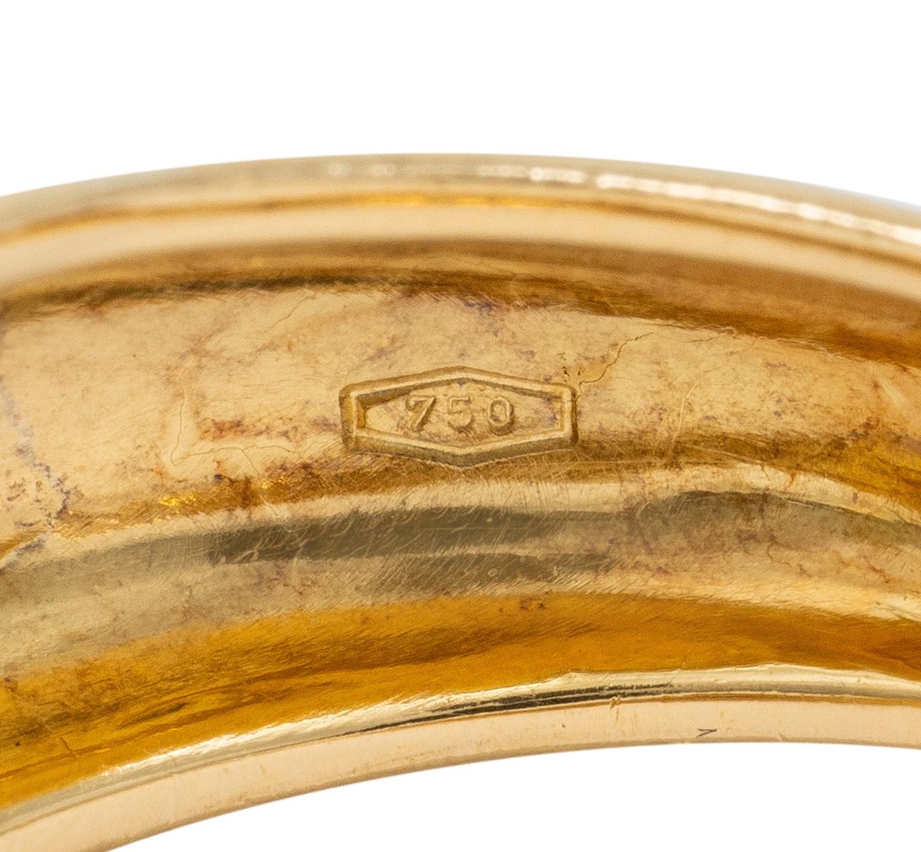 Cartier 1980's Diamond 18 Karat Two-Tone Gold Vintage Double C Cartier Band Ring