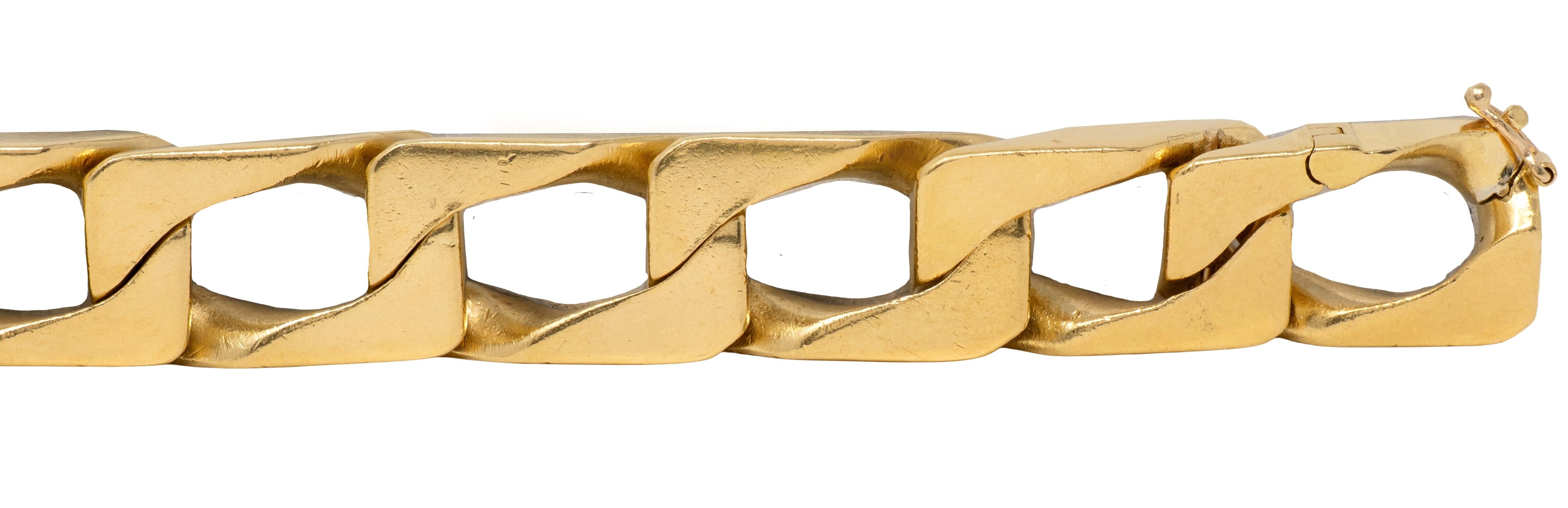 Cartier 1970's 18 Karat Two-Tone Gold Vintage Unisex Curb Link Chain Bracelet