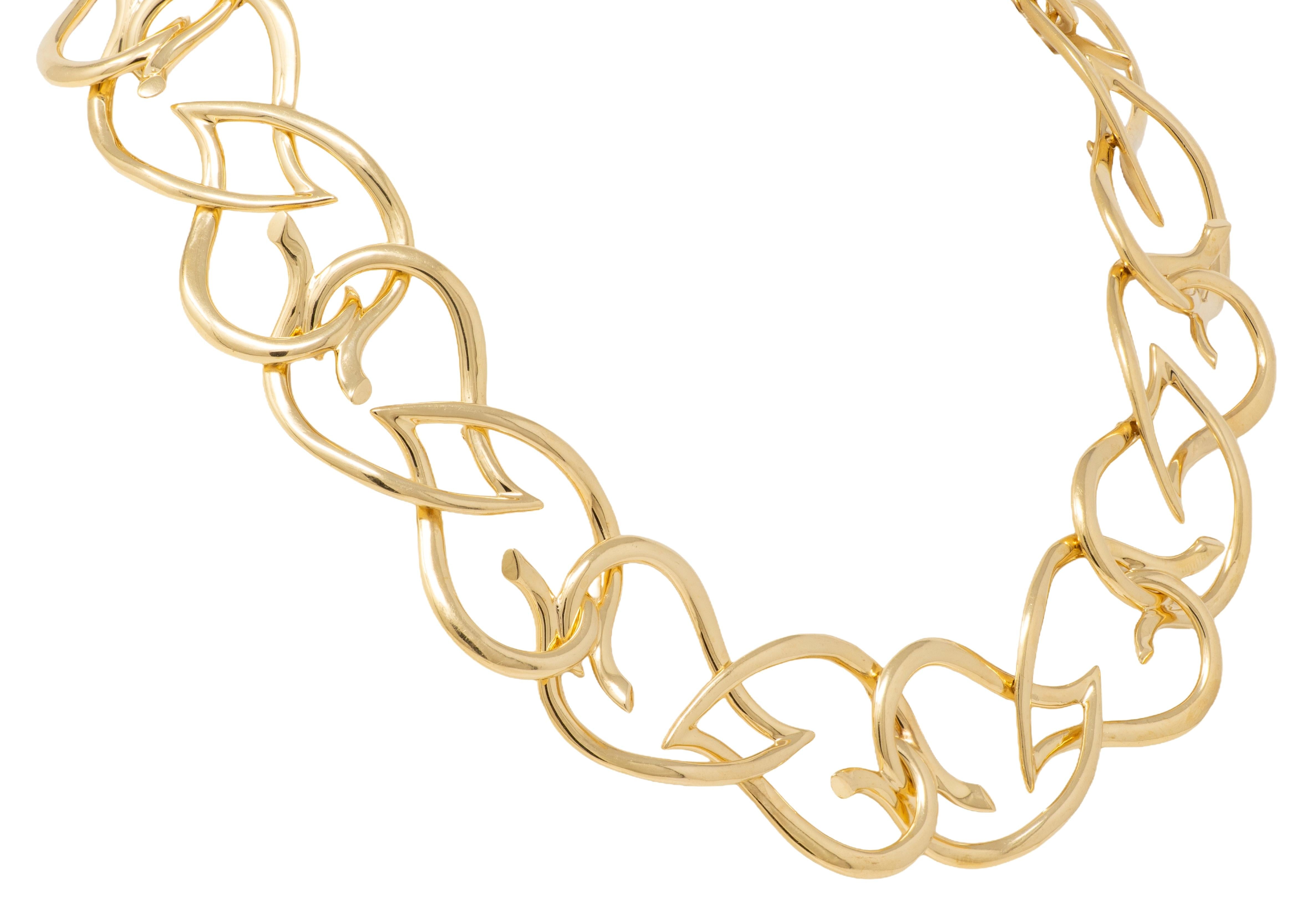 Tiffany & Co. 1983 18K Yellow Gold Vintage Foliate Fancy Link Chain Necklace