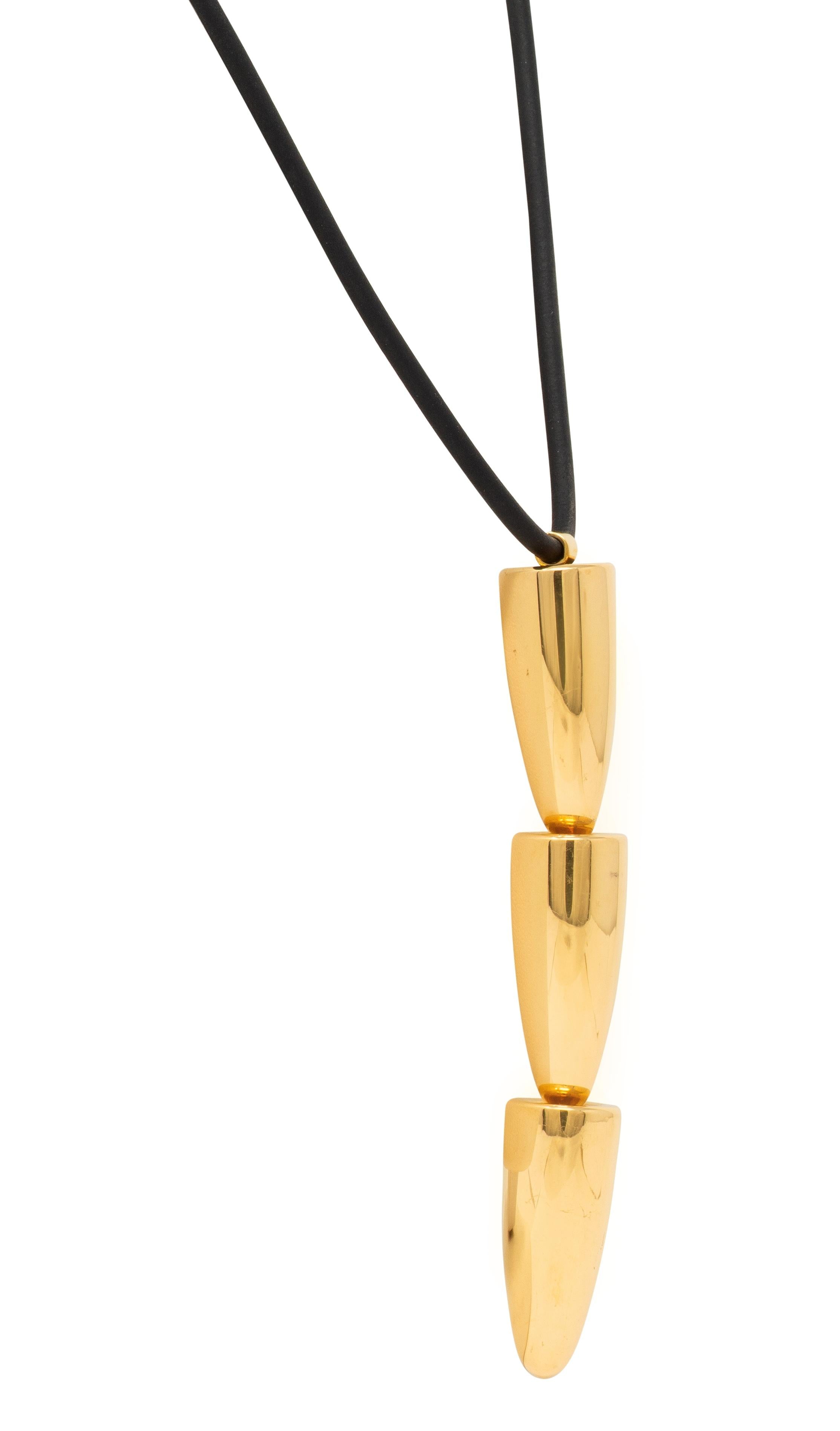 Vhernier 2020's 18 Karat Yellow Gold Contemporary Calla Lily Pendant Necklace