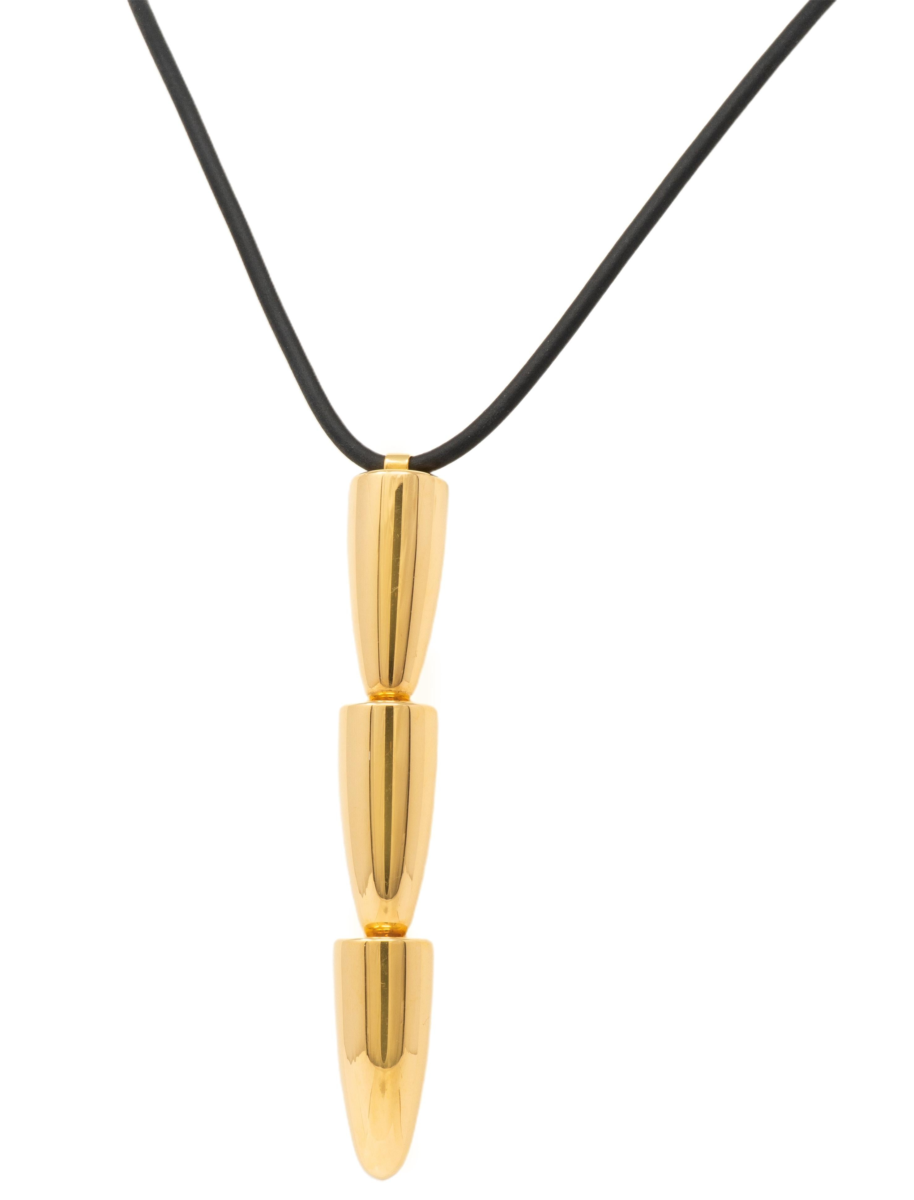 Vhernier 2020's 18 Karat Yellow Gold Contemporary Calla Lily Pendant Necklace