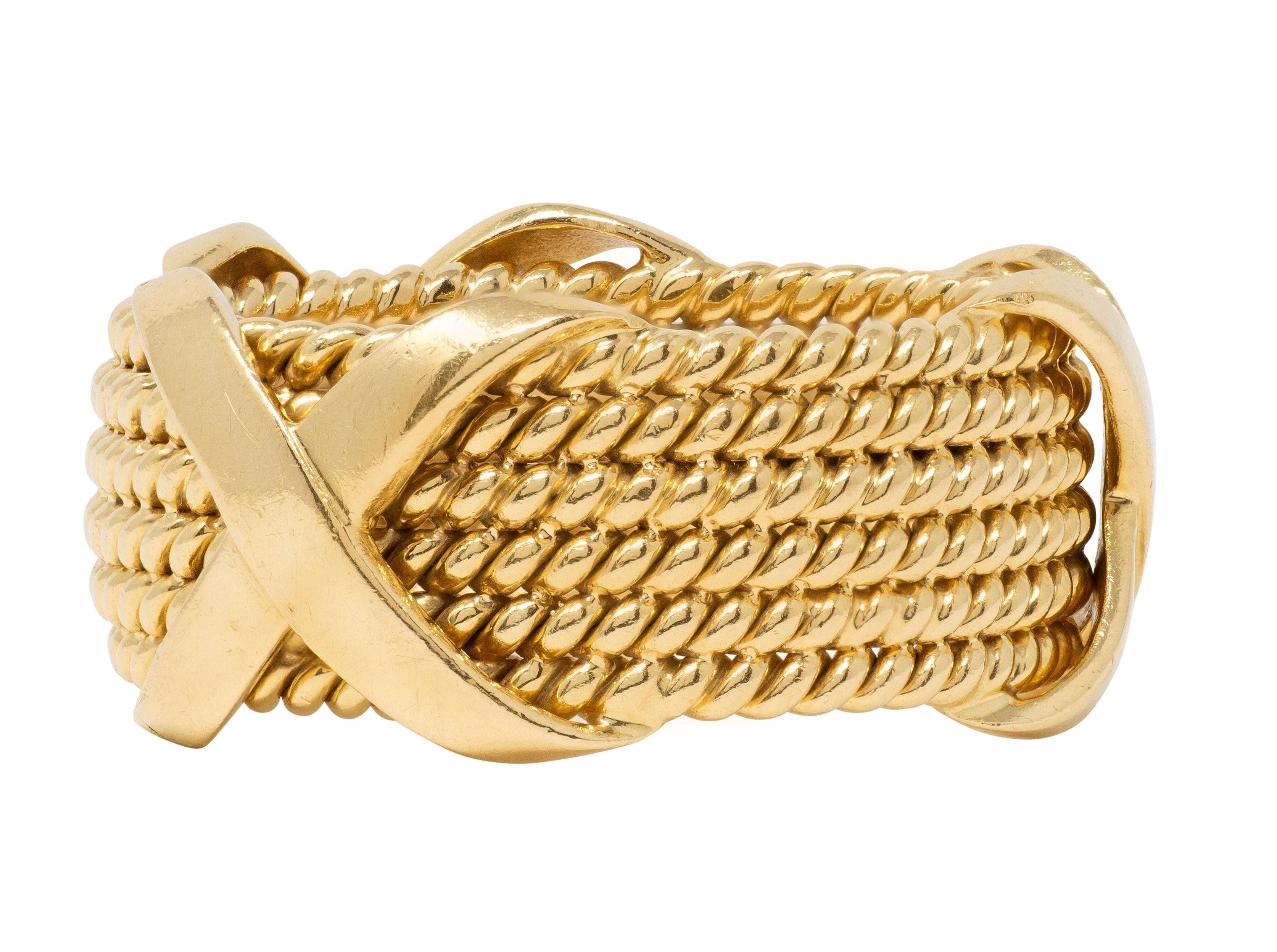 Tiffany & Co. Schlumberger 1980's 18 Karat Yellow Gold Vintage X Band Ring