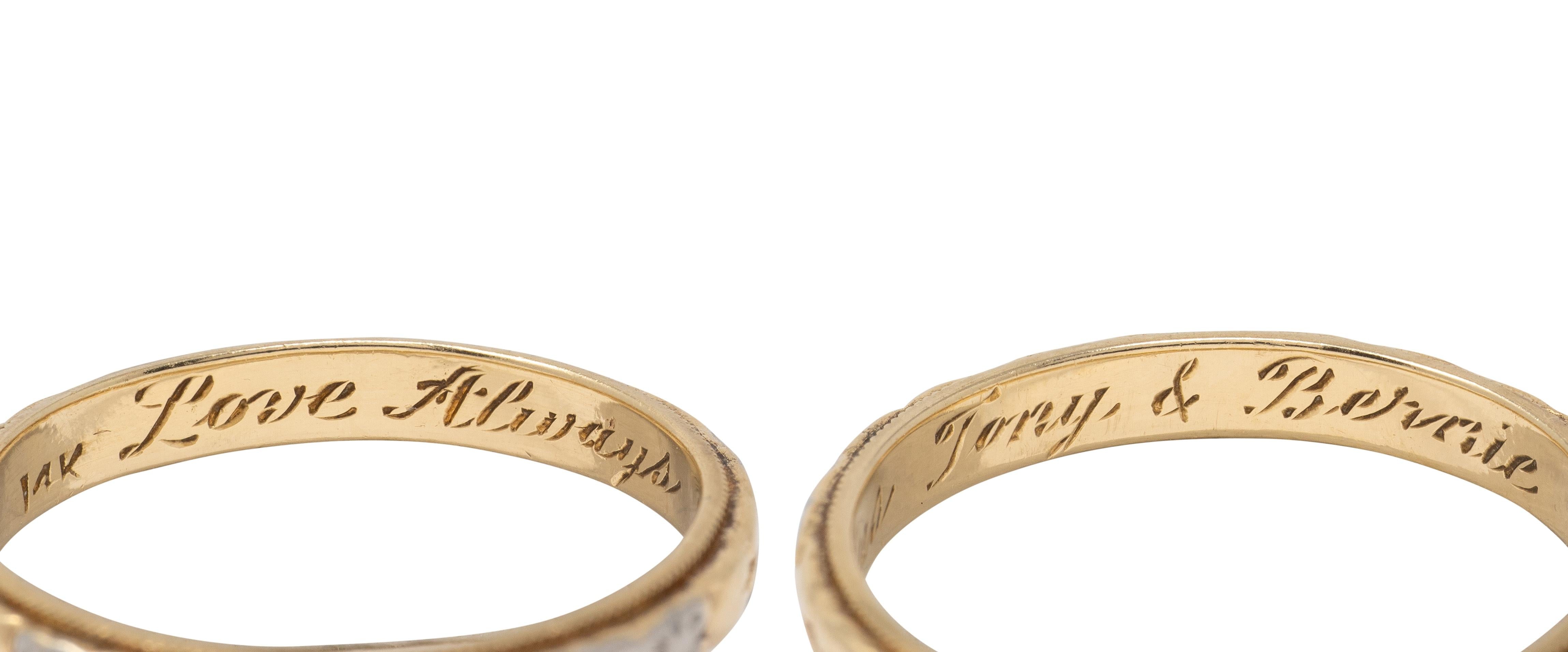 1957 14 Karat Two-Tone Gold Vintage Orange Blossom Band Ring