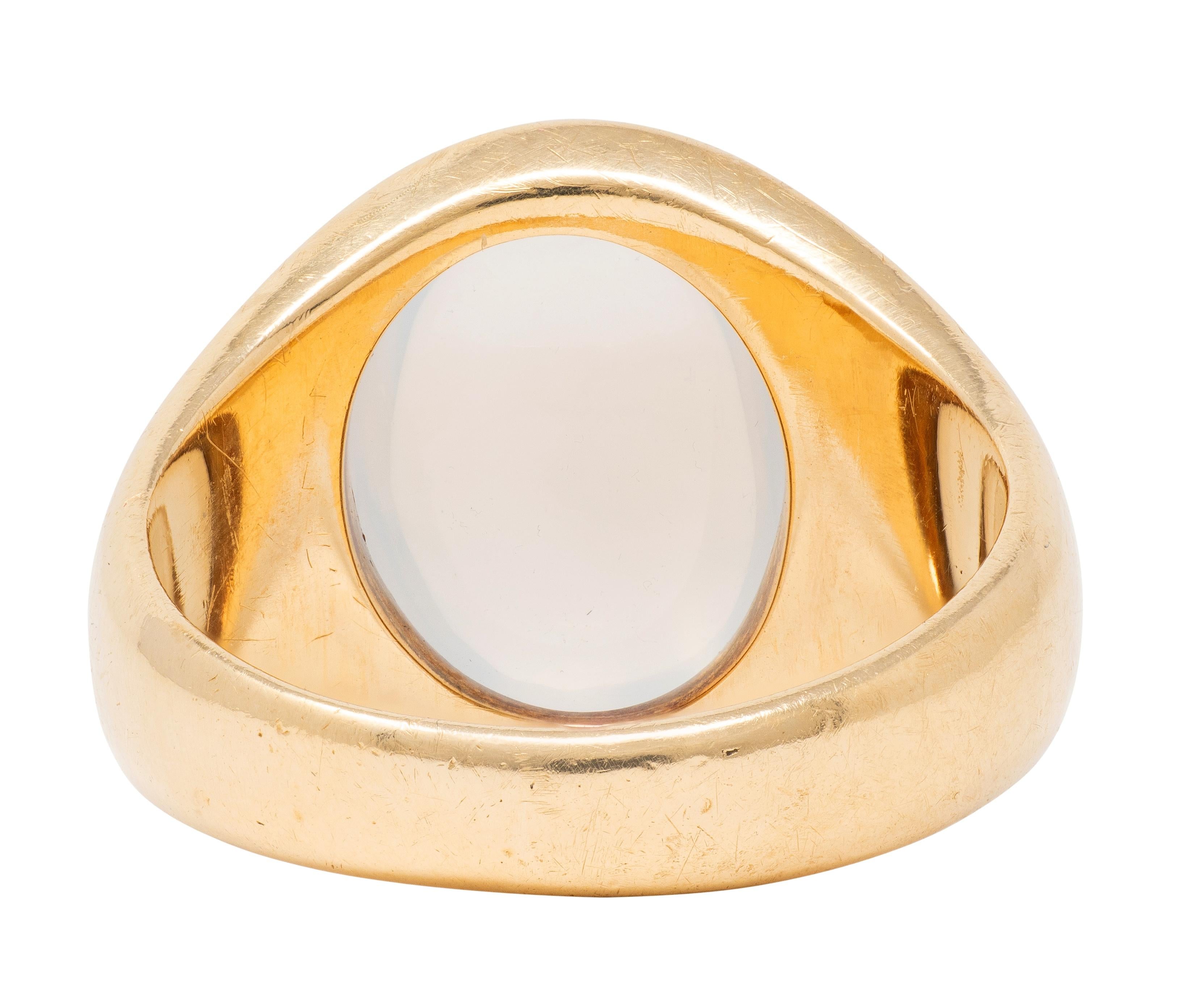 Victorian Moonstone 14 Karat Yellow Gold Antique Unisex Ring