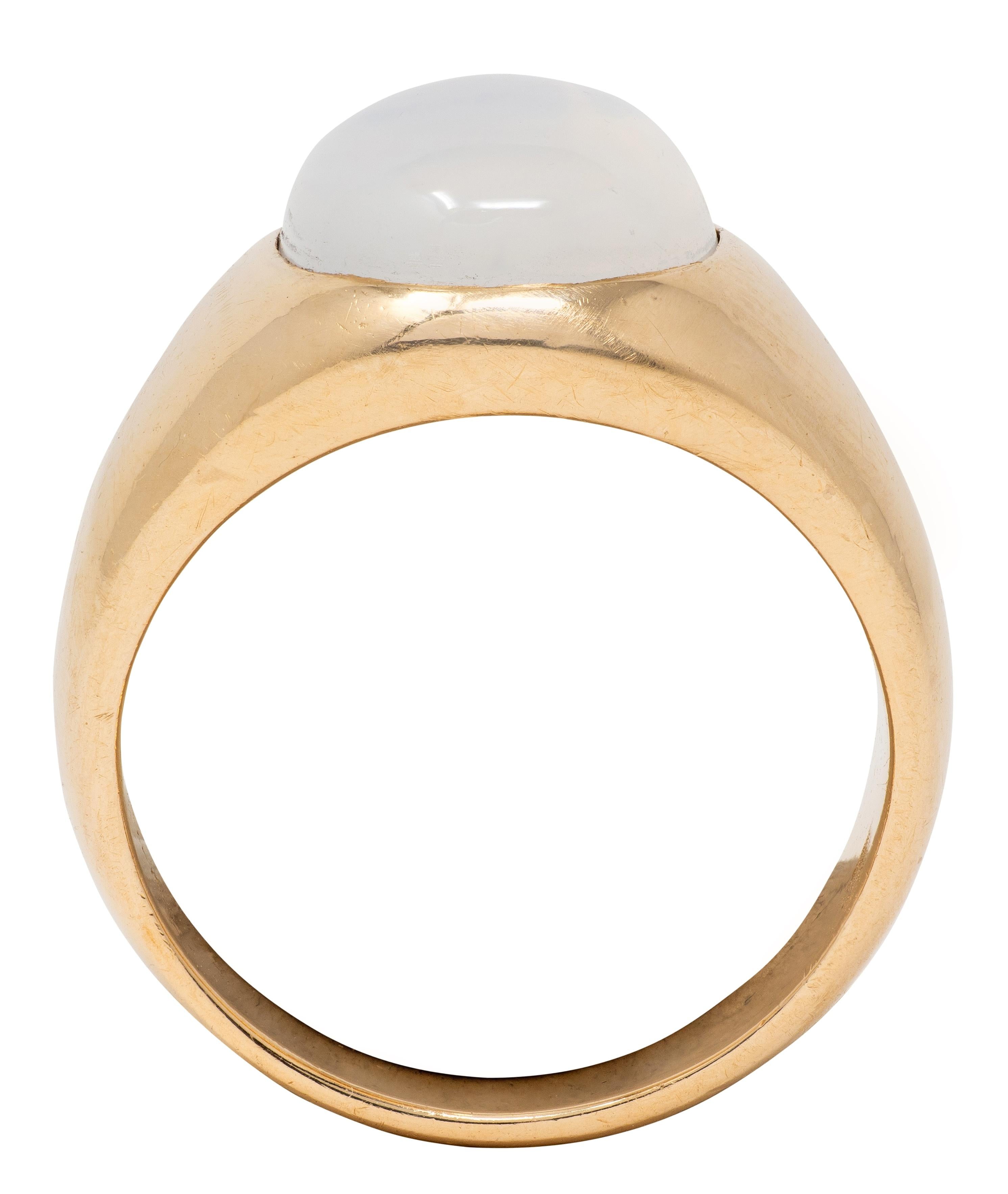 Victorian Moonstone 14 Karat Yellow Gold Antique Unisex Ring
