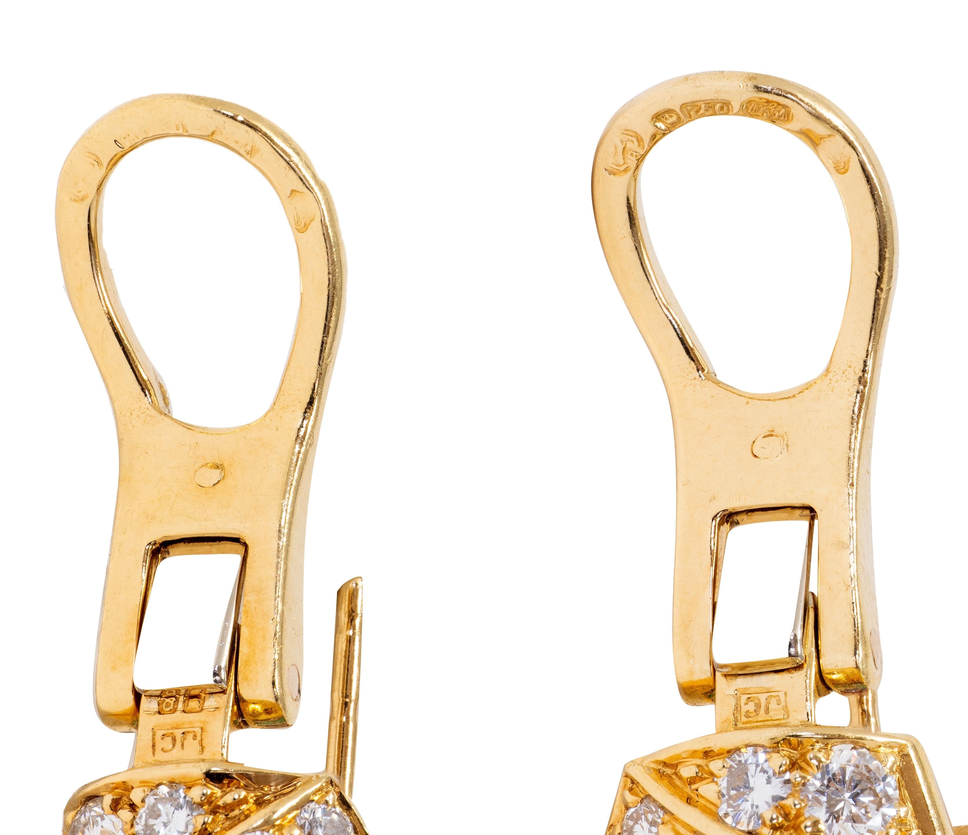 Cartier 1980's Diamond Multi-Gem 18K Gold Vintage Domed Turban Earrings